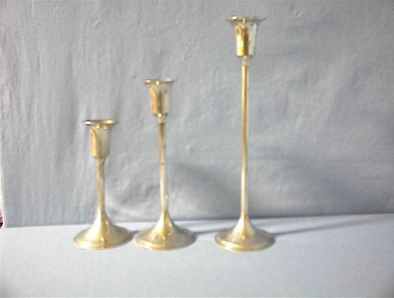 3 Silver Plate Candle Holders.