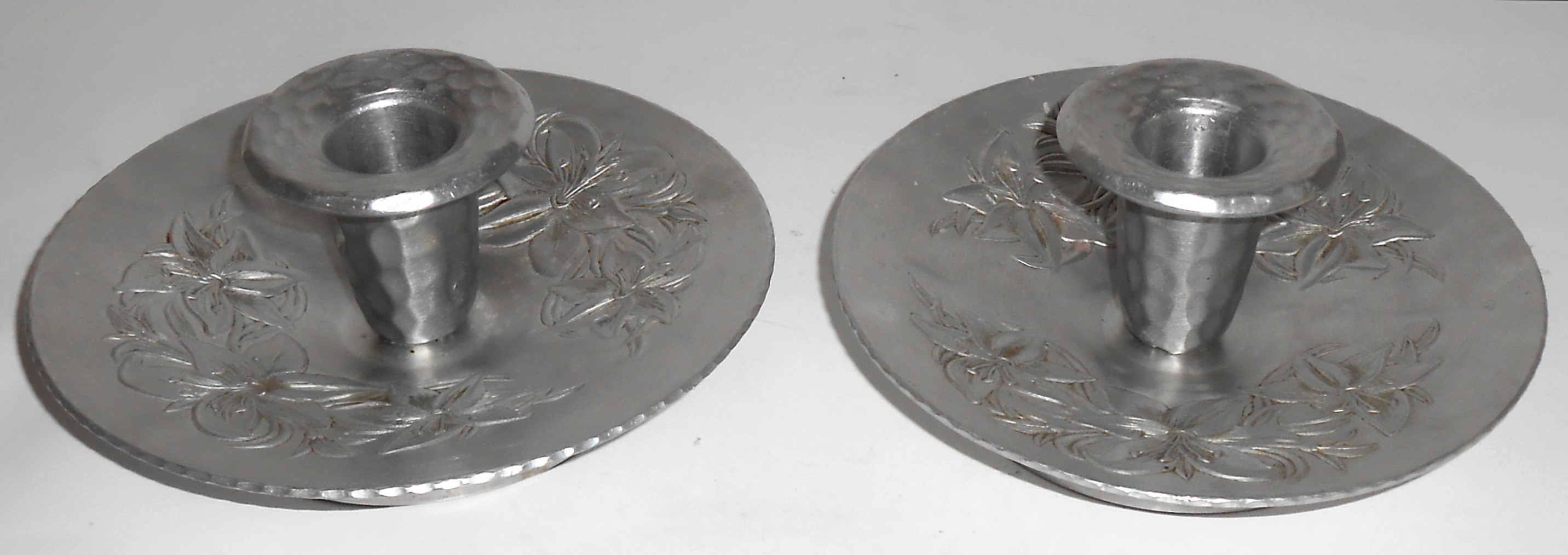 Everlast Forged Aluminum Pair Lily Candlestick Holders!