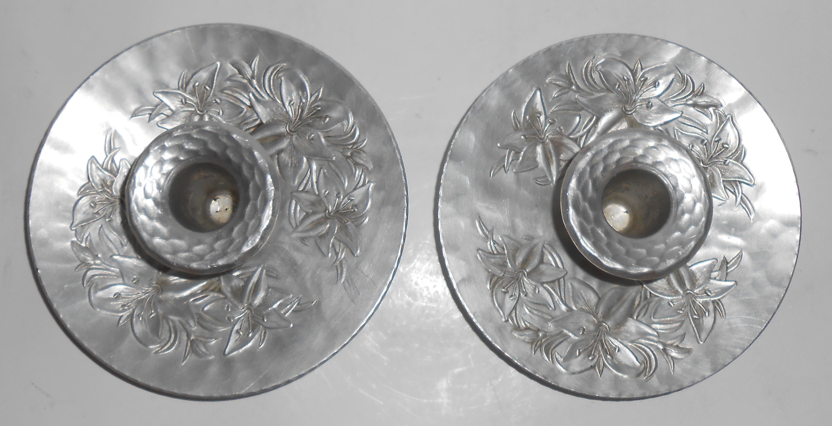Everlast Forged Aluminum Pair Lily Candlestick Holders!