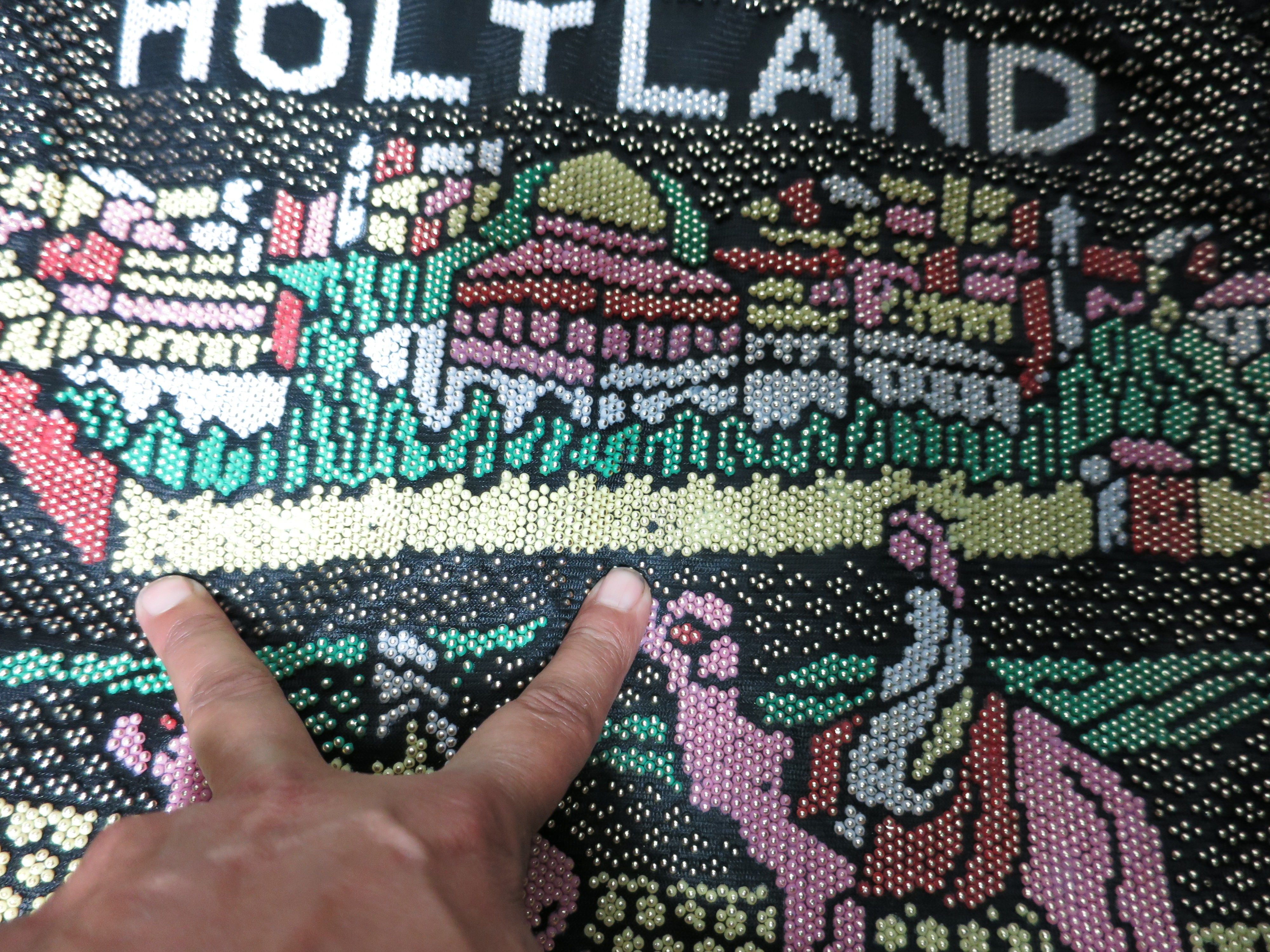 Holy Land Beaded Bag Purse Draw String with handles