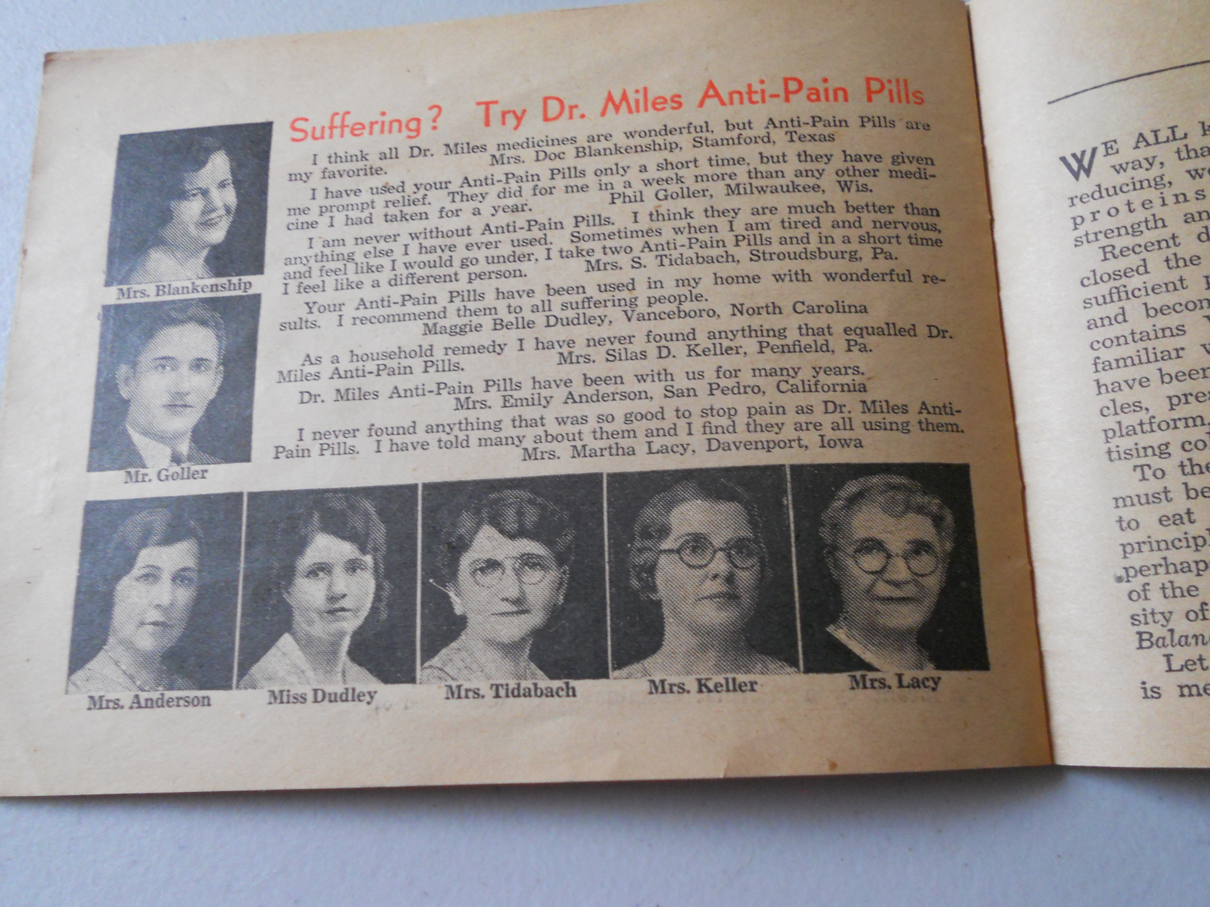 Reducing Diet Booklet, Dr. Miles Nervine