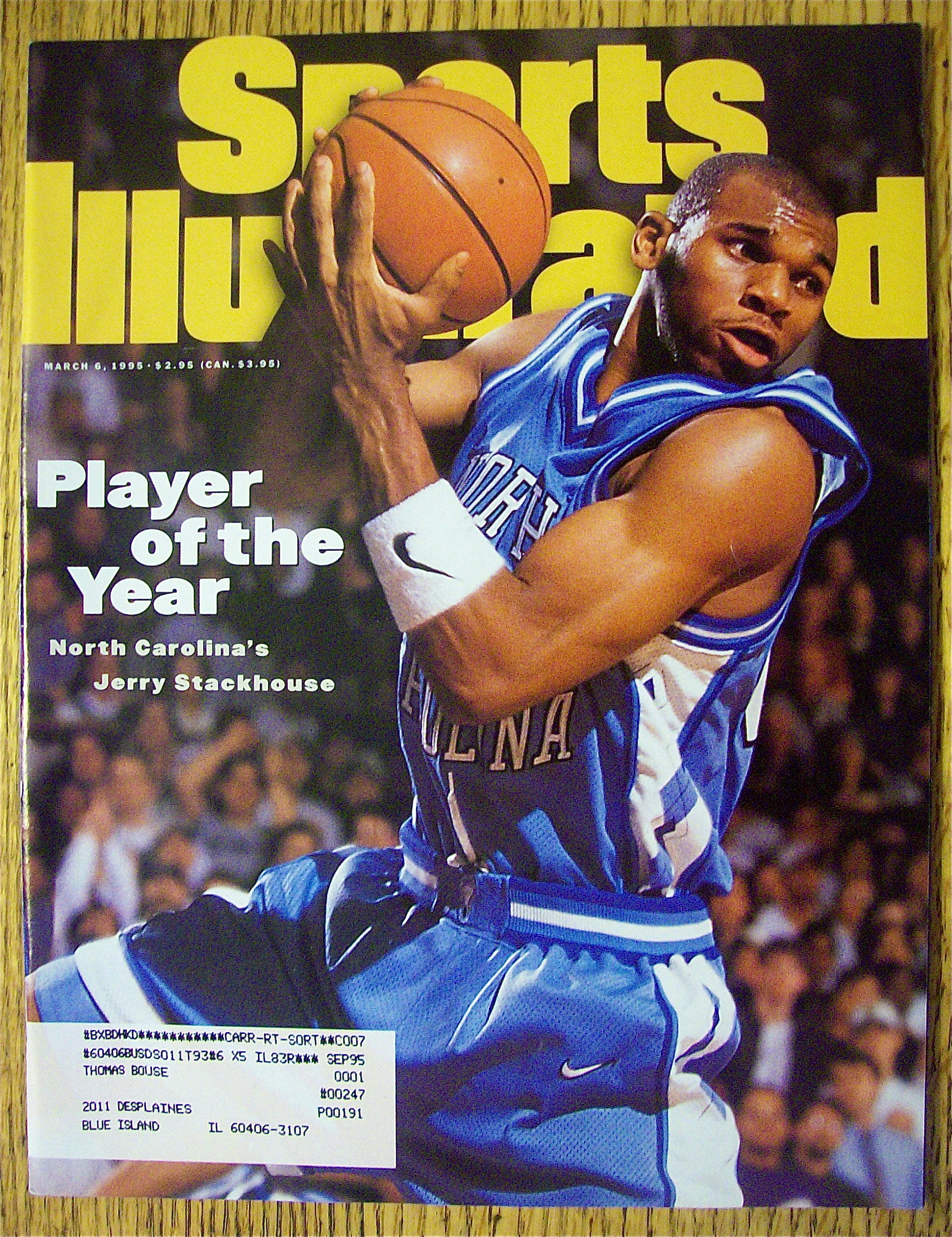 Sport Illustrated Magazine March 6, 1995 J. Stackhouse