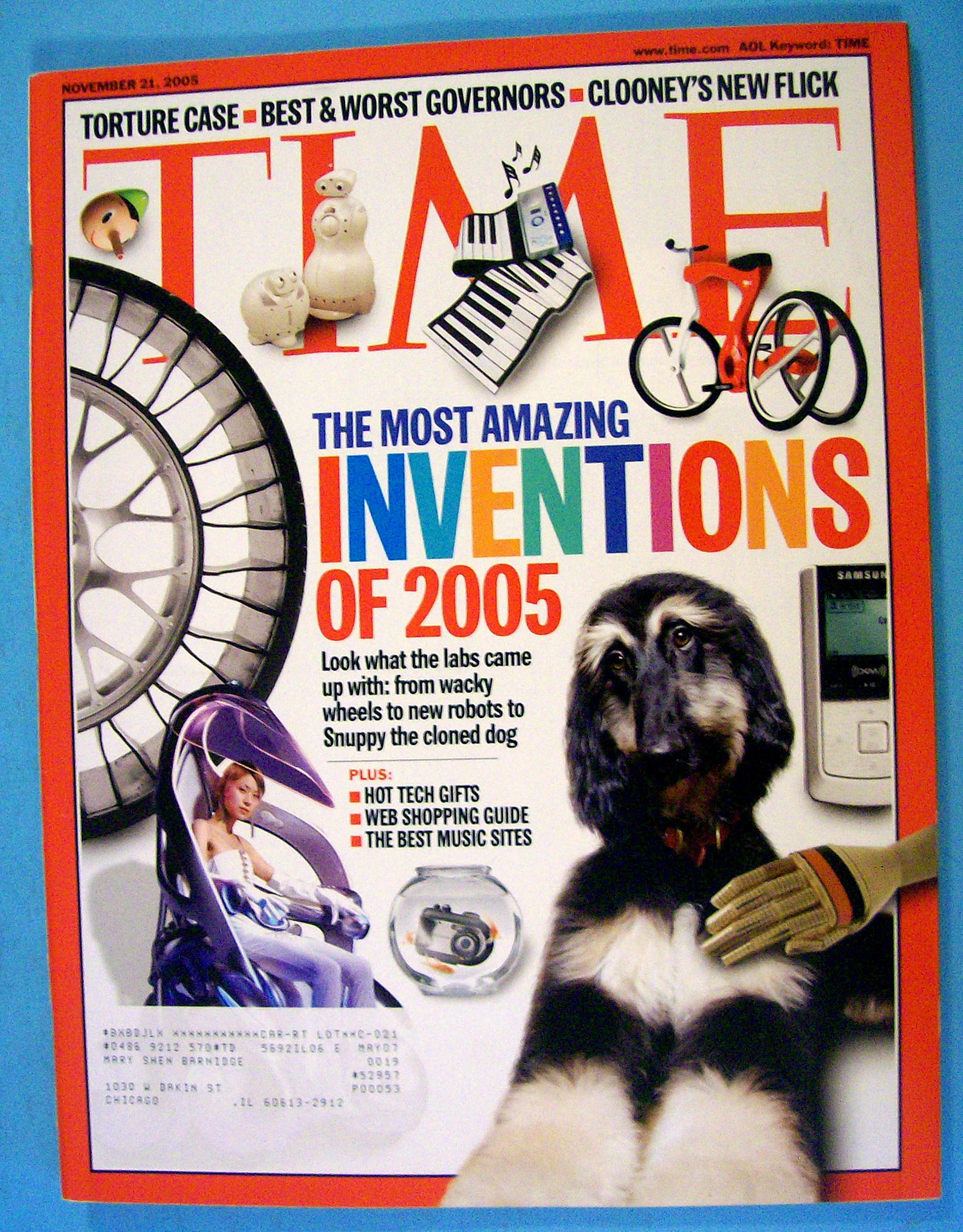 Time Magazine November 21, 2005 Inventions Of 2005