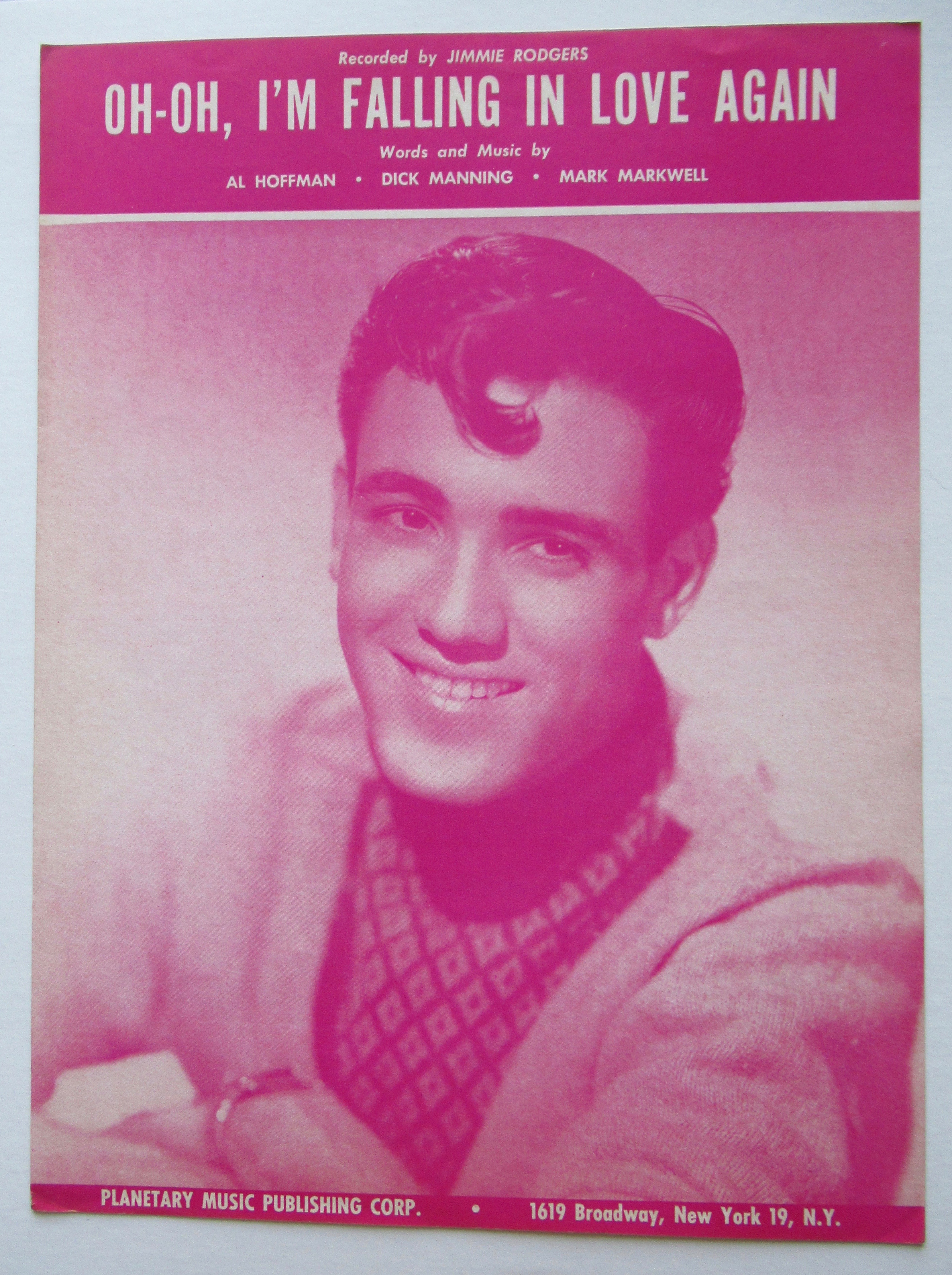 1958 Oh-Oh I'm Falling In Love Again Sheet Music
