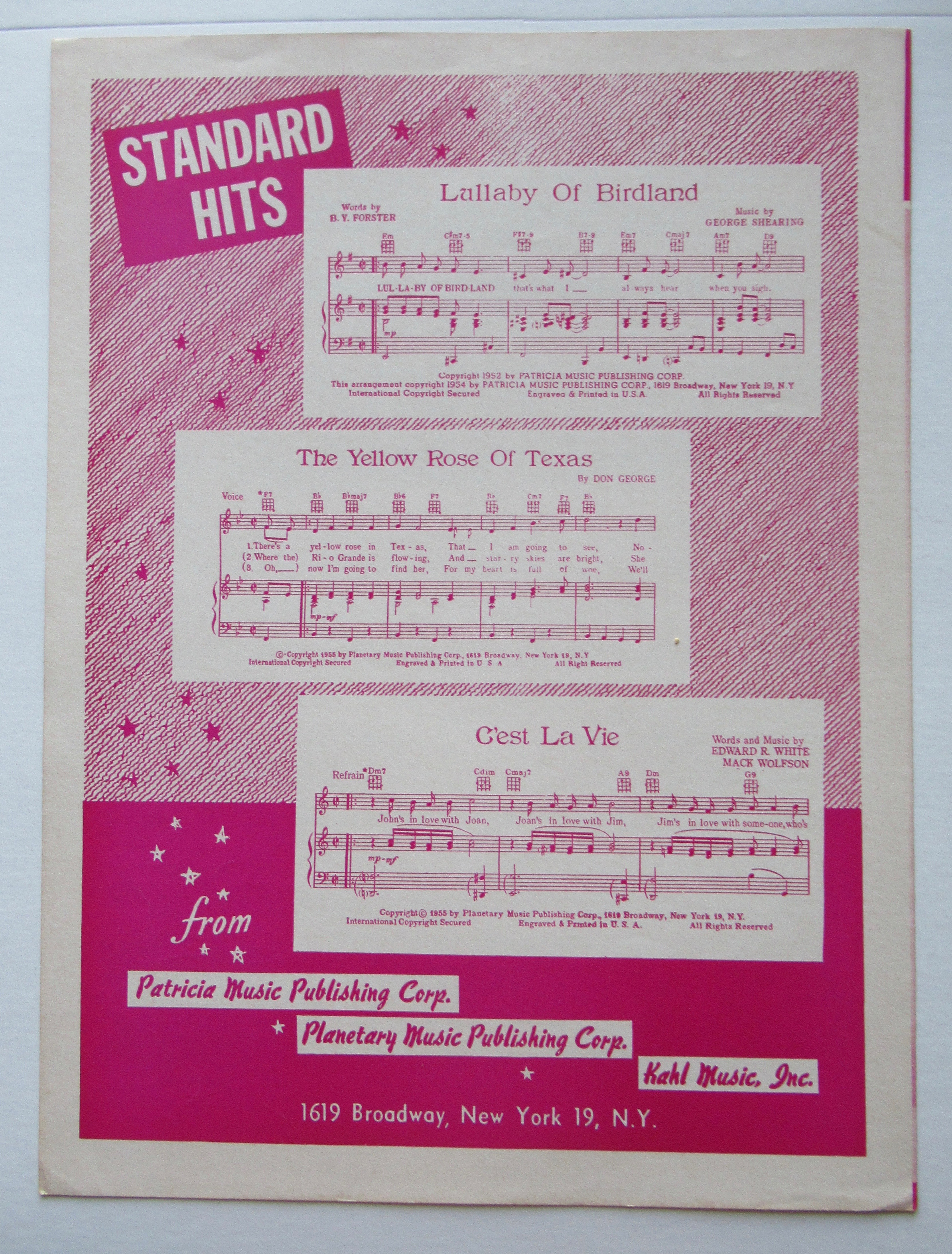 1958 Oh-Oh I'm Falling In Love Again Sheet Music