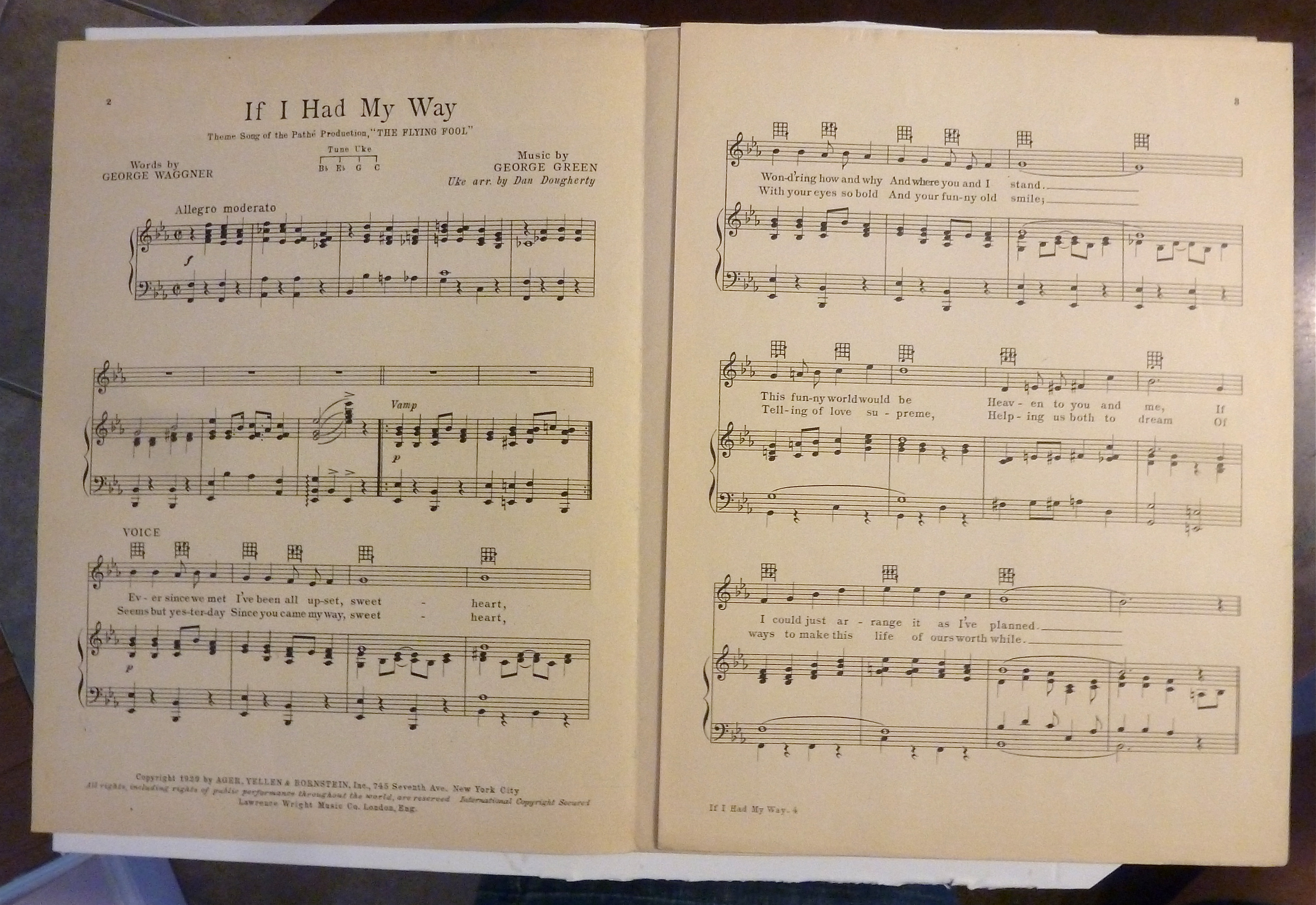 1929 Sheet Music Of If I Had My Way