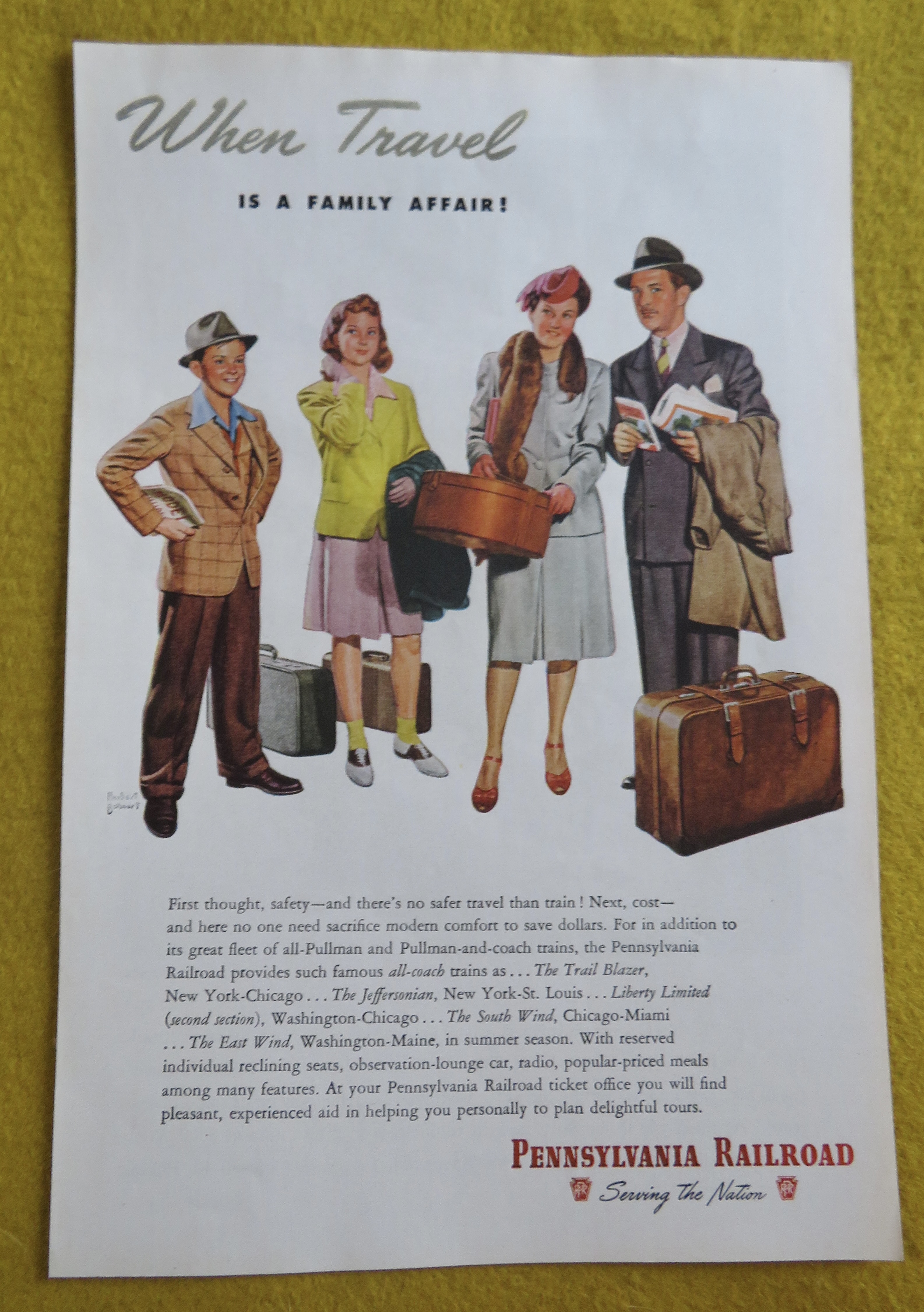 1946 Pennsylvania Railroad w/ Family Waiting for Train