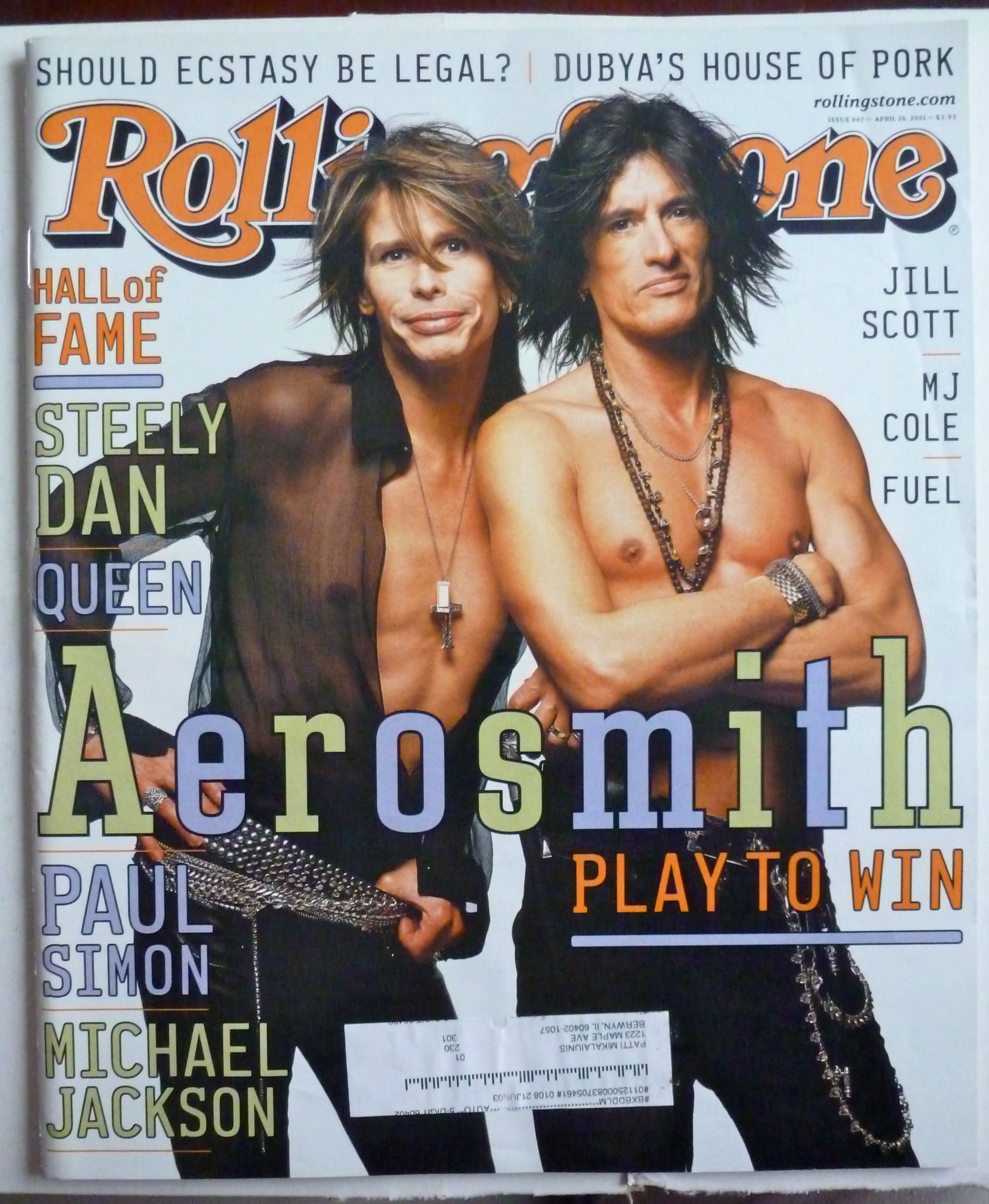 Rolling Stone Magazine April 26, 2001 Aerosmith
