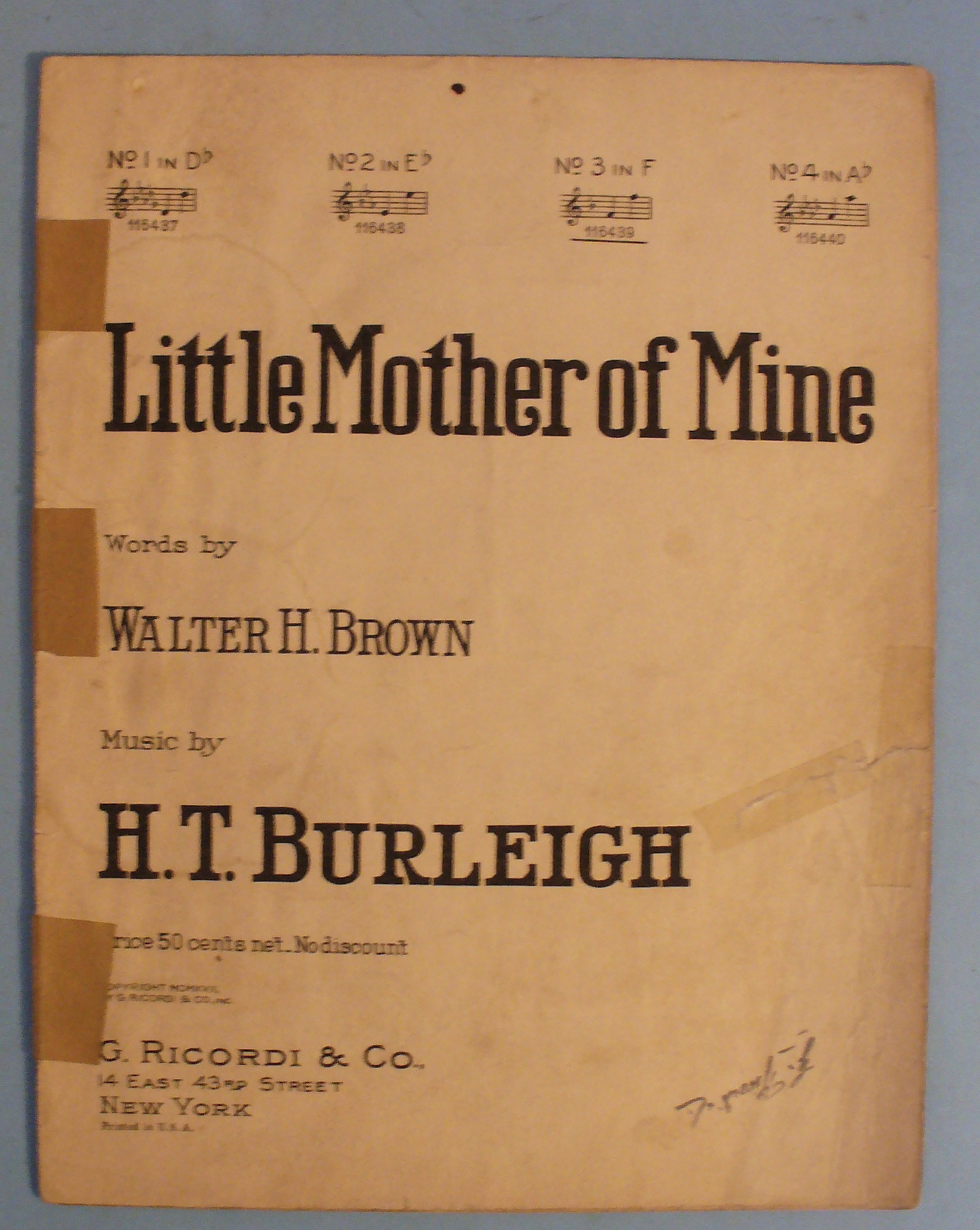1917 Little Mother of Mine by Walter H. Brown