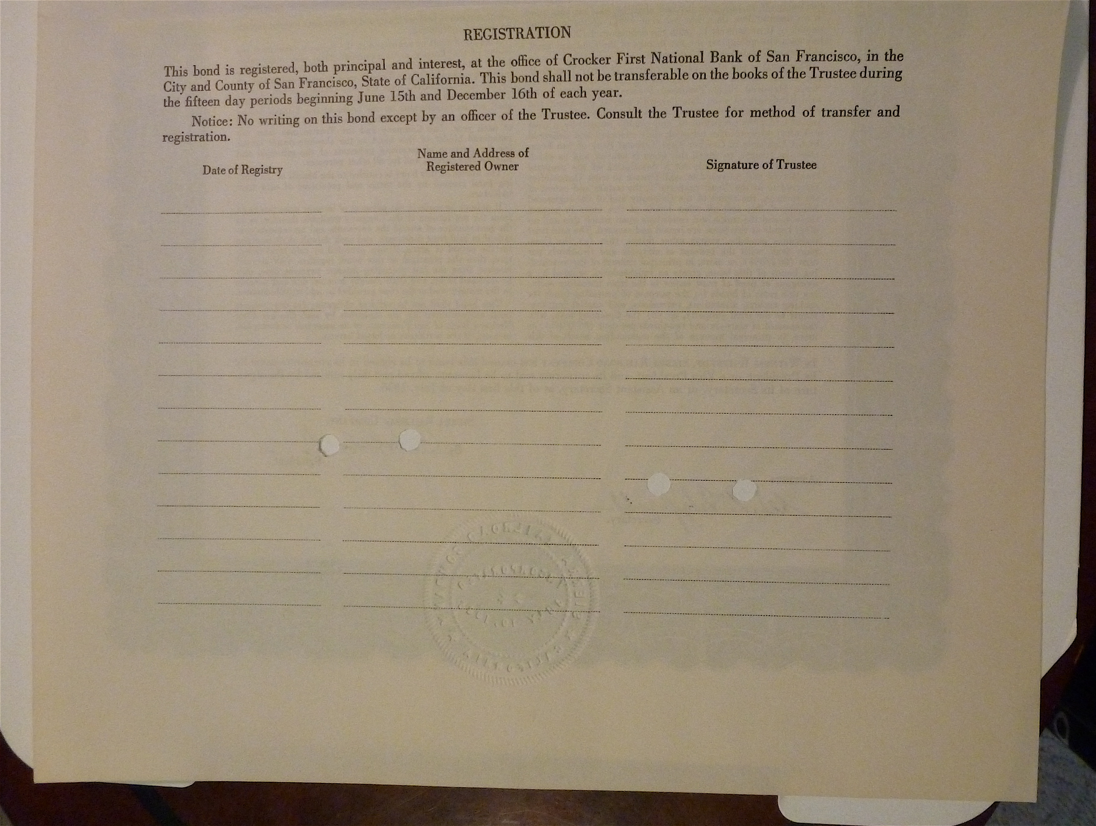 Sierra Railroad Company Stock Certificate