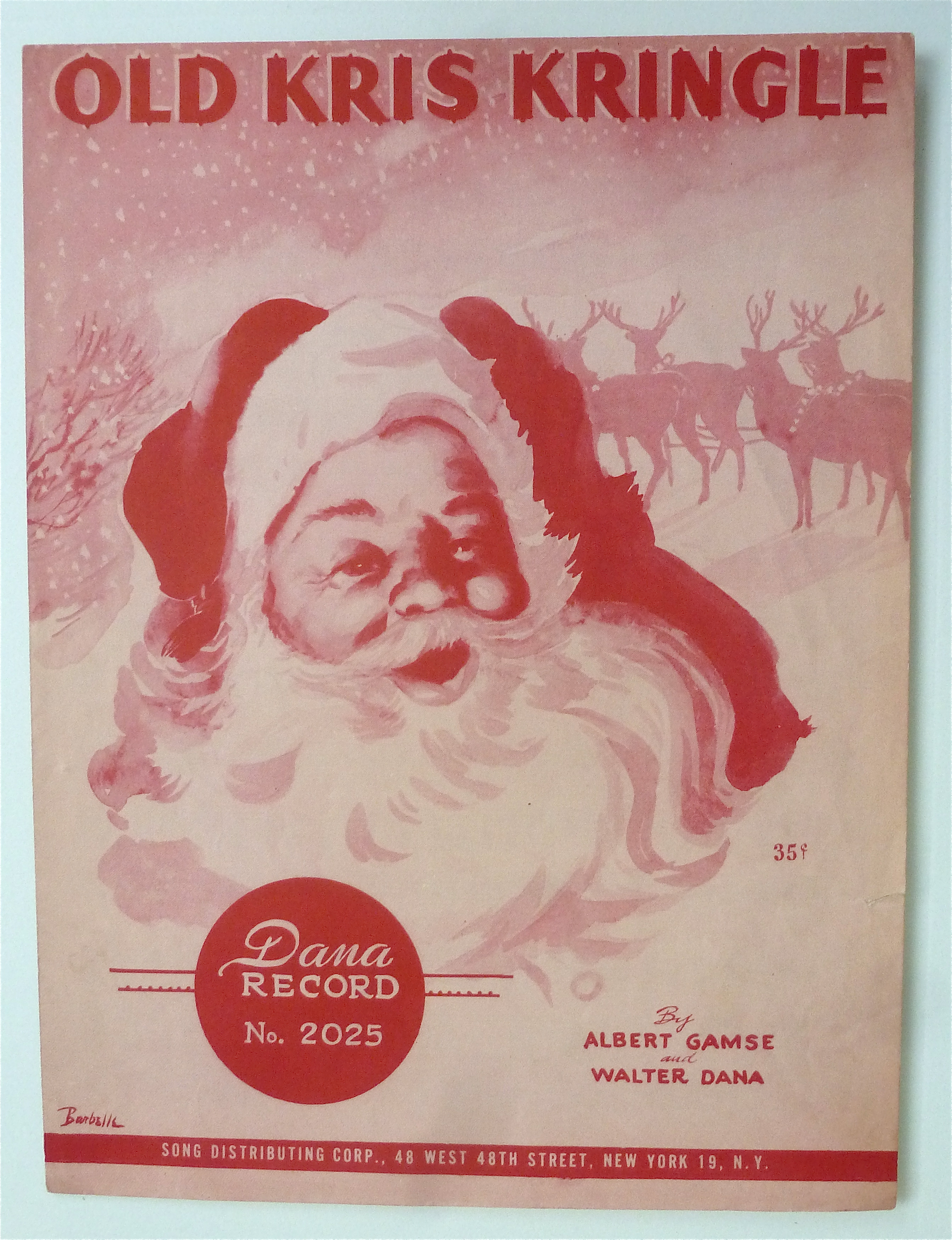 Sheet Music For 1949 Old Kris Kringle