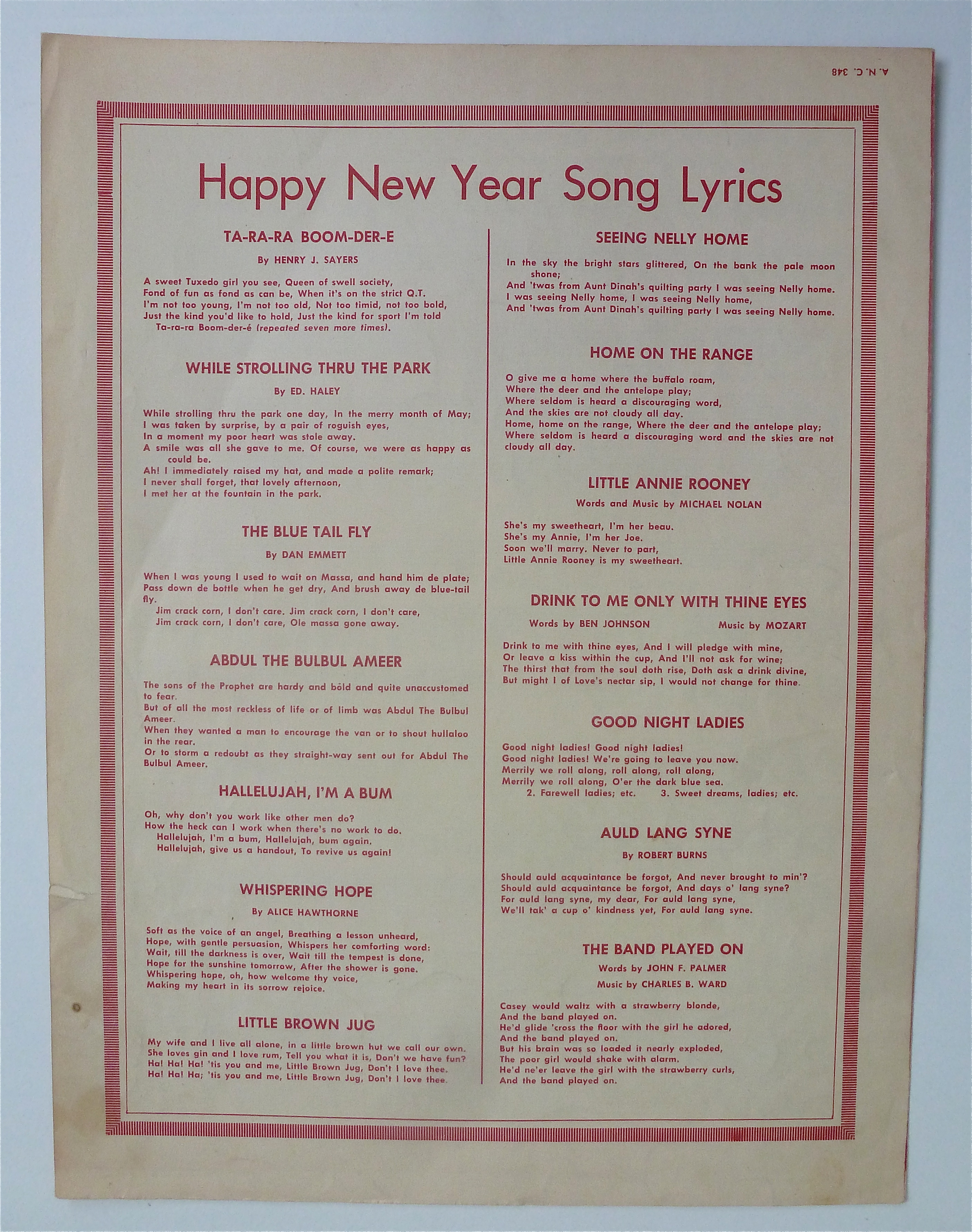 Sheet Music For 1949 Old Kris Kringle