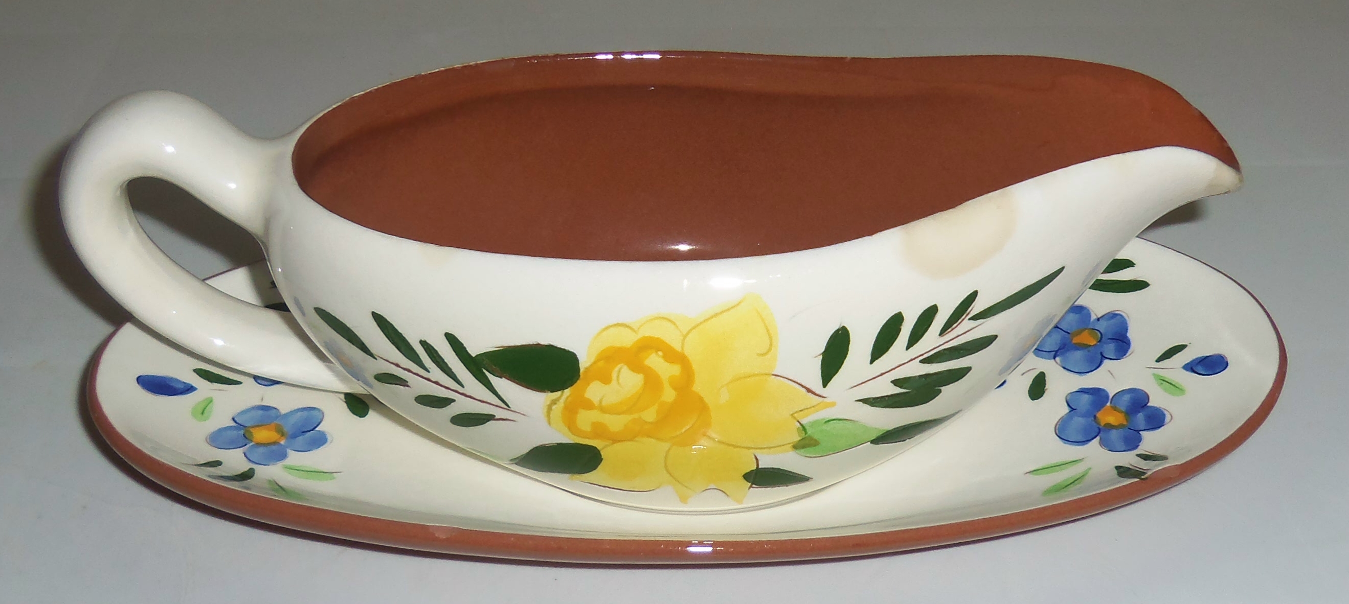 Stangl Pottery Country Garden Gravy Bowl W/Underplate!