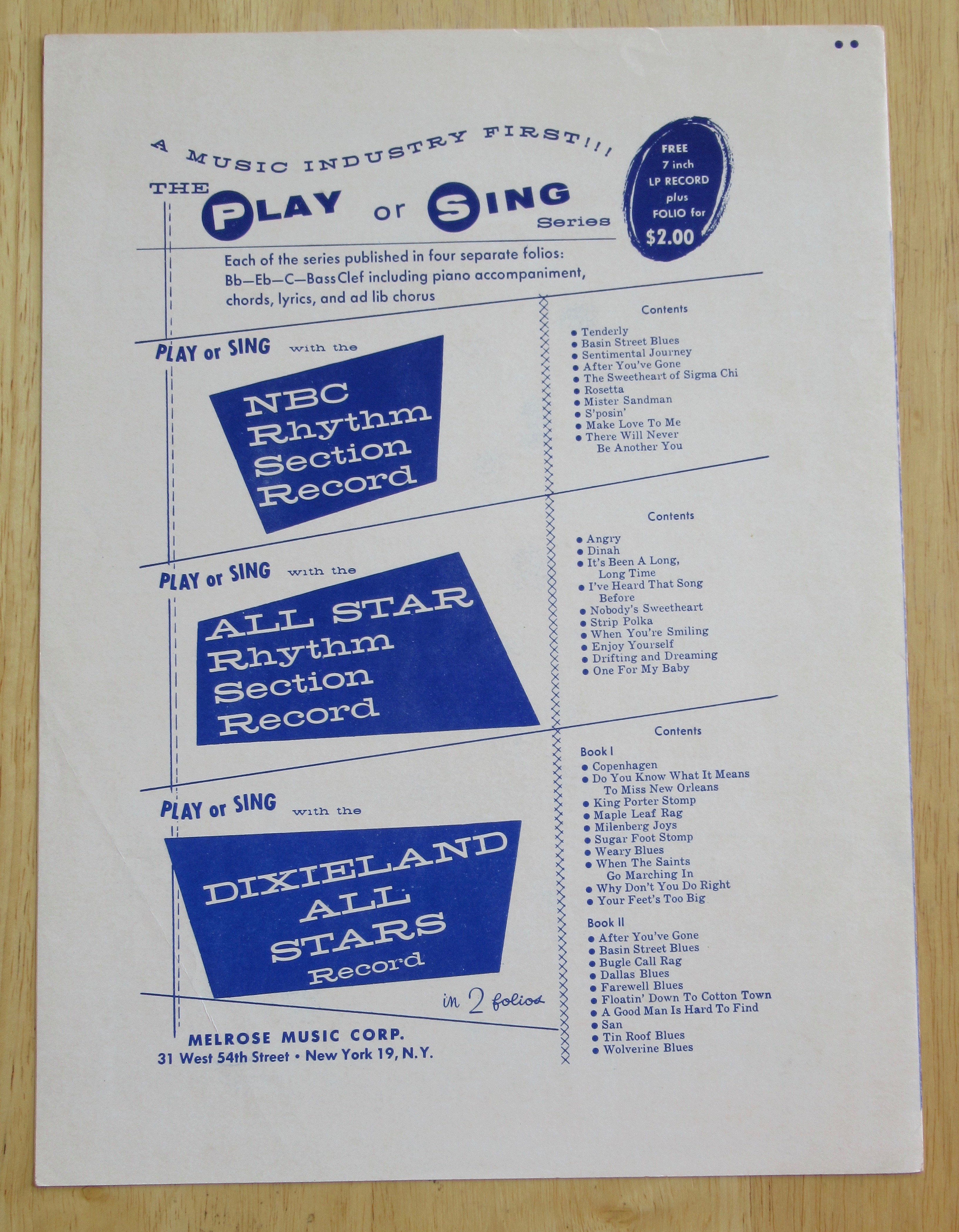 1947 A Wonderful Time Up There Sheet Music (Pat Boone)