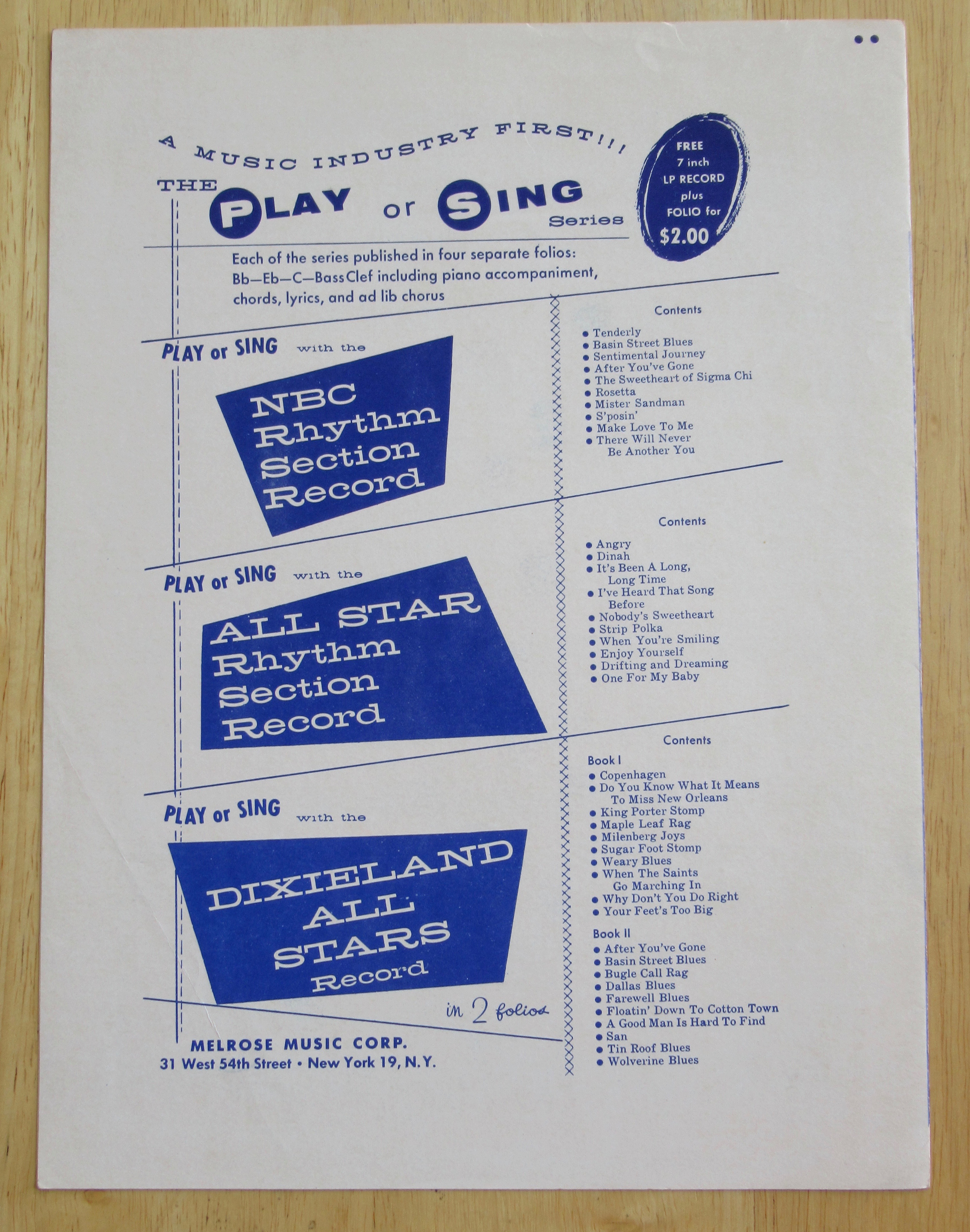 1947 A Wonderful Time Up There Sheet Music (Pat Boone)