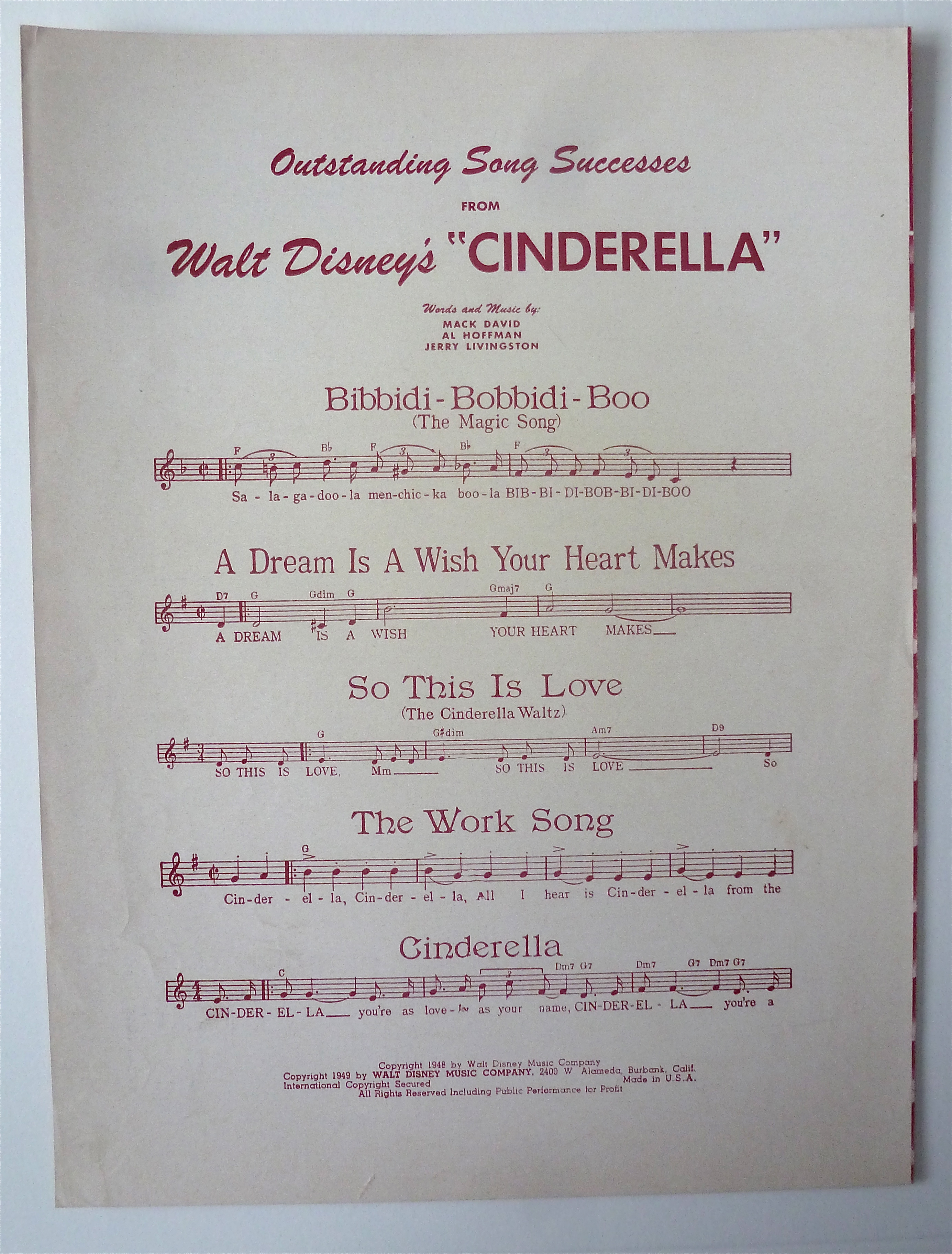 Sheet Music For 1951 Once
