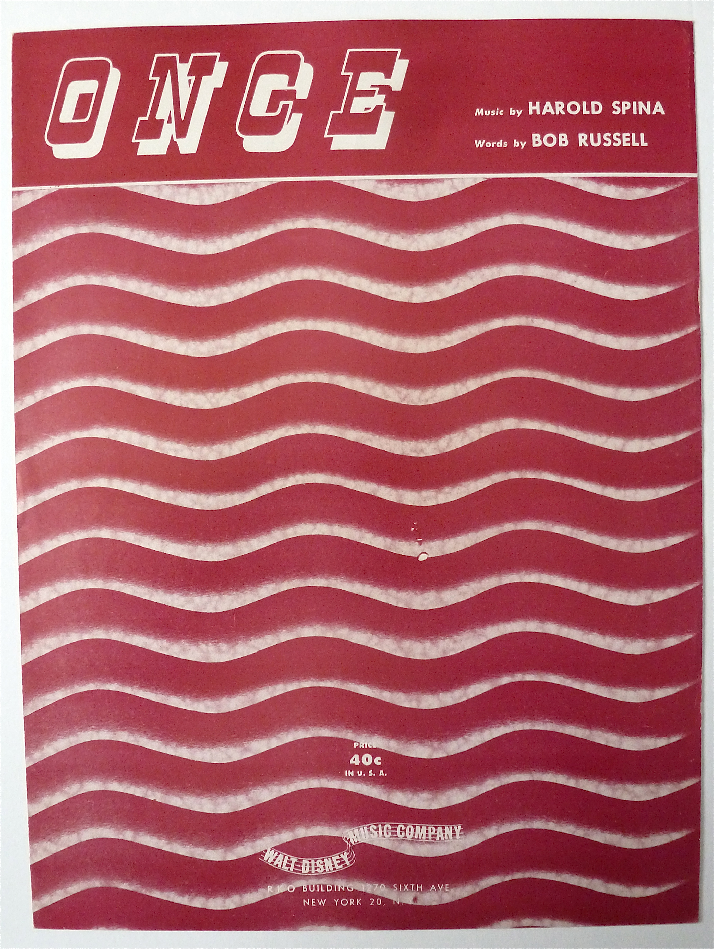Sheet Music For 1951 Once