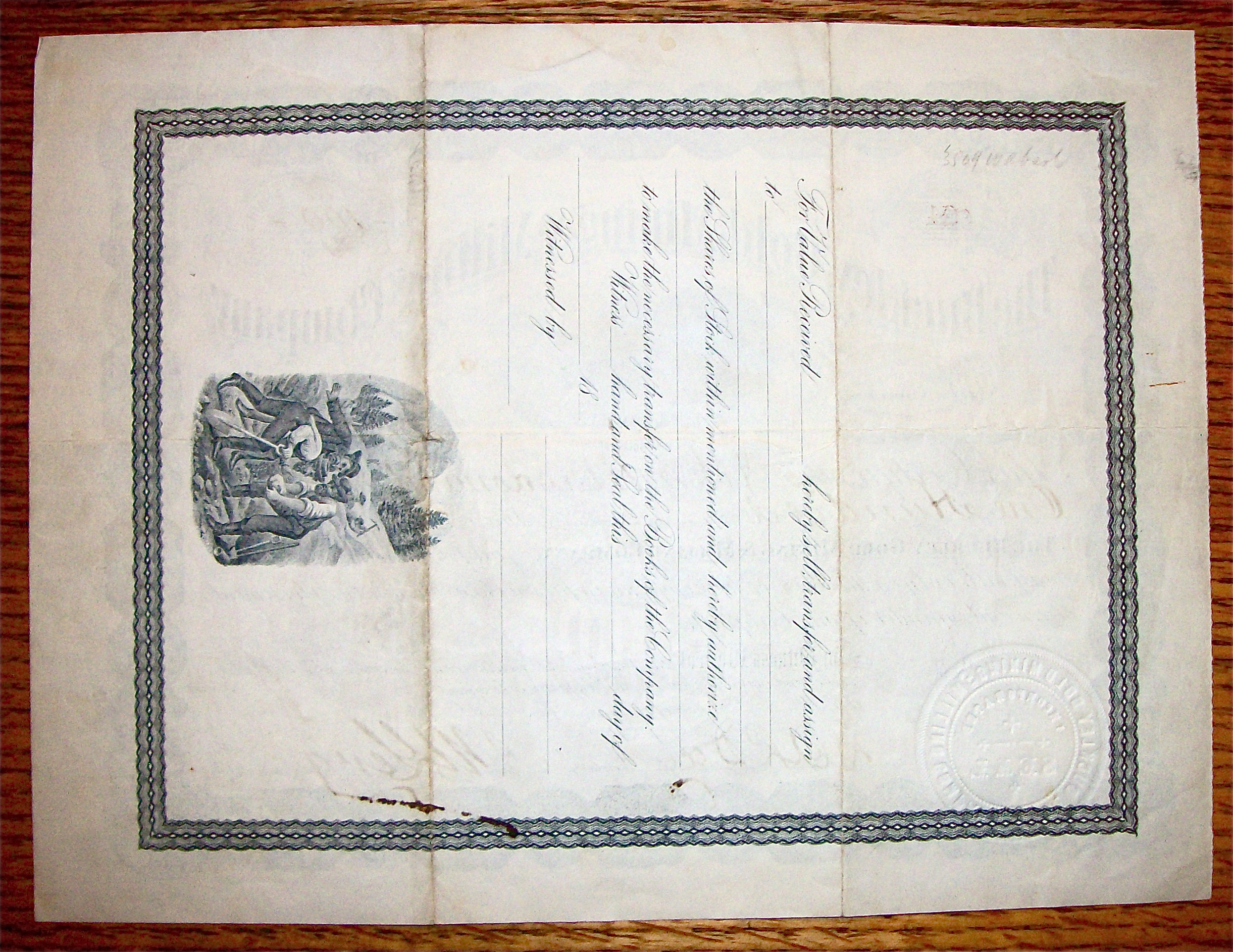 1890 Buckley Gold Mining & Milling Company Stock