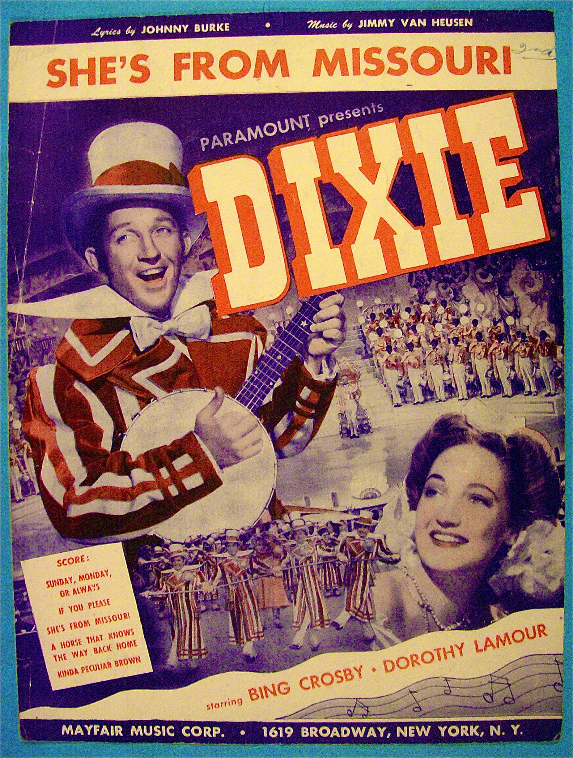 She's From Missouri 1943 Burke & Heusen (Bing Crosby)