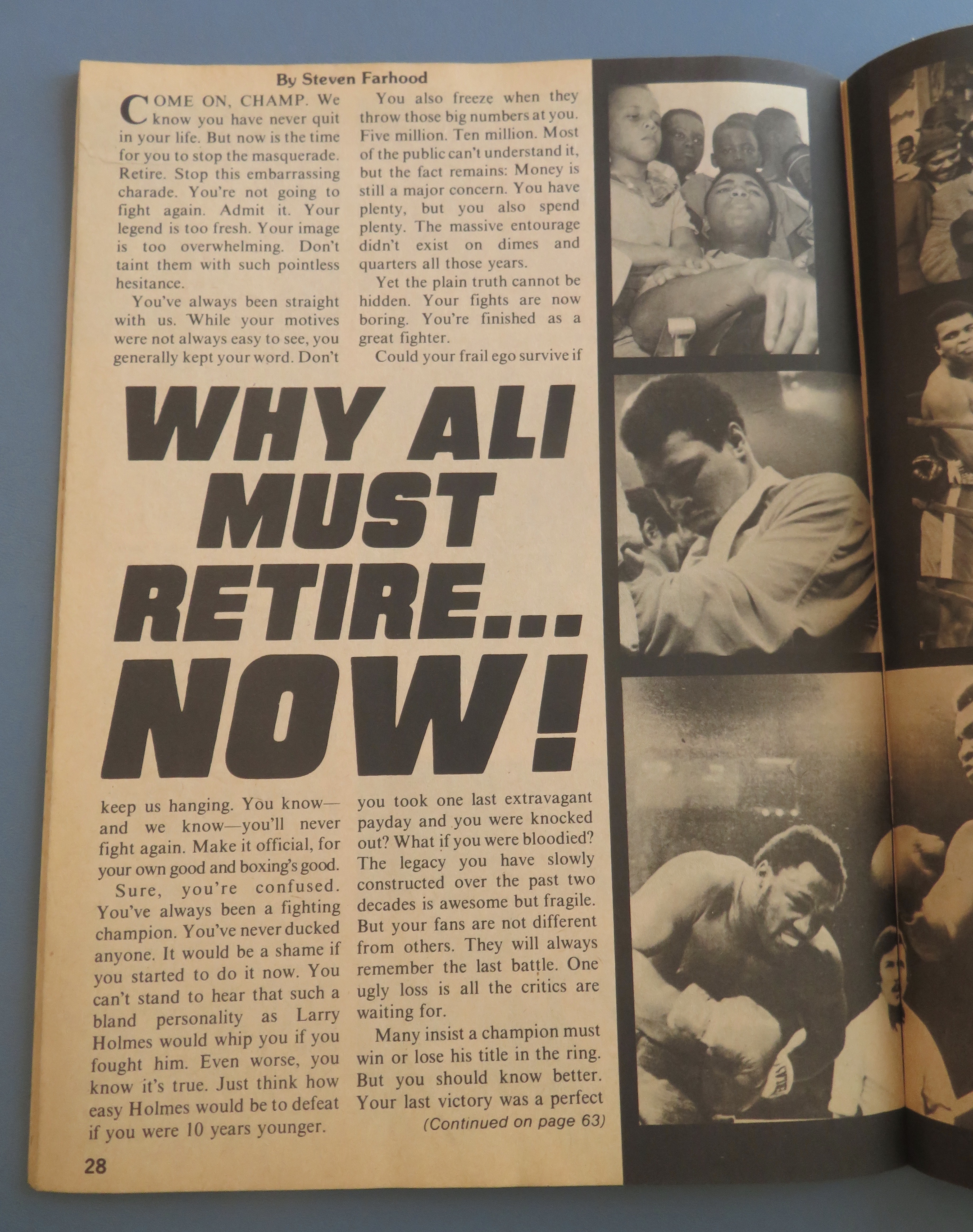 World Boxing Magazine September 1979 Ali Must Retire