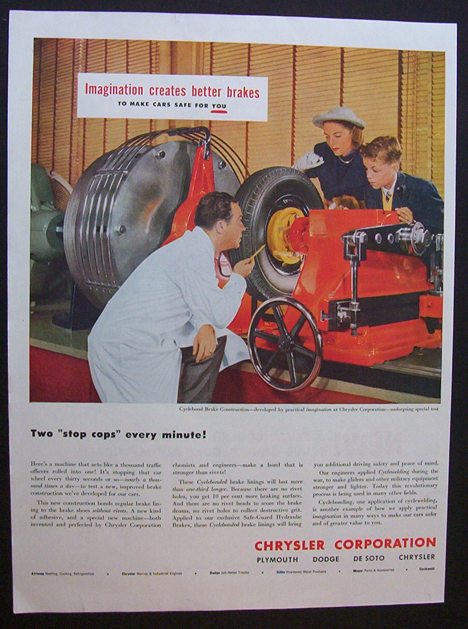 1949 Dual Ad: Coca  Cola  &  Chrysler  Corporation