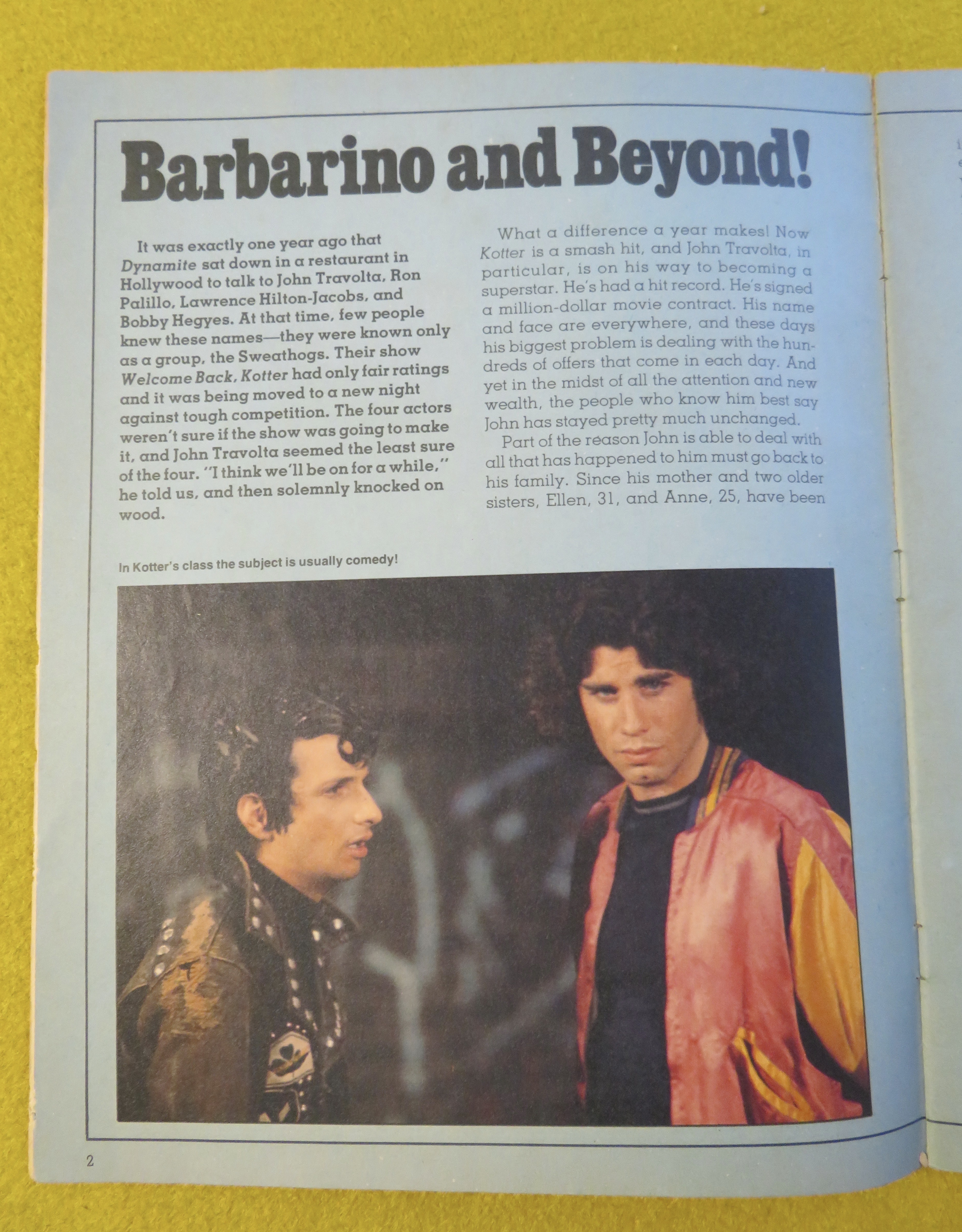 Dynamite Magazine 1977 Vinnie Barbarino