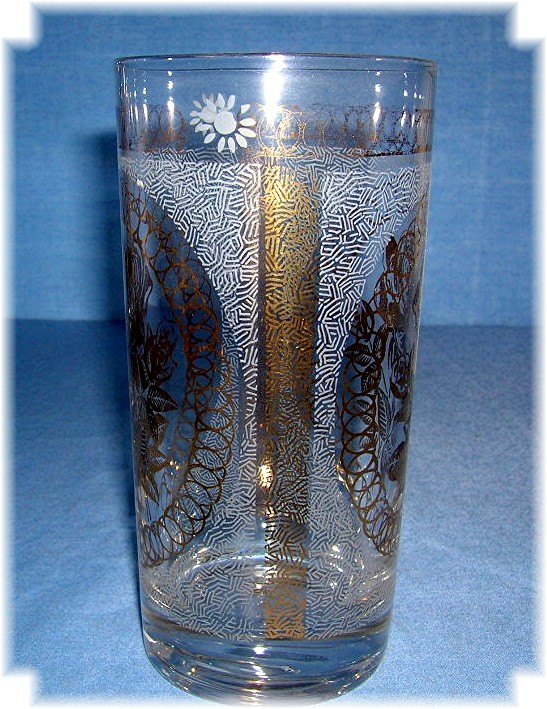 Pair Vintage Gold Rose Tumbelrs