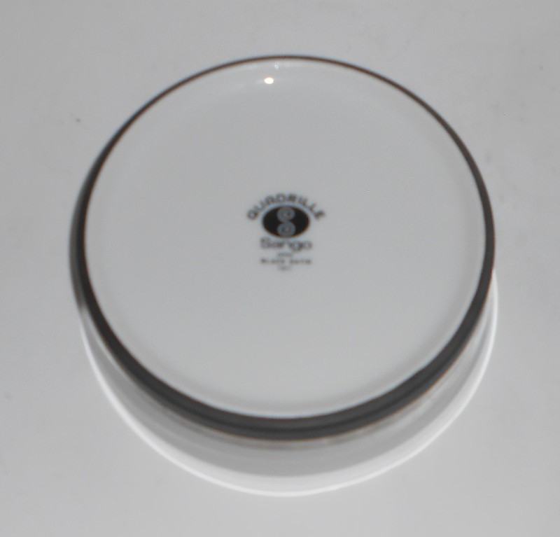 Sango Japan China Porcelain 7017 Quadrille Black Satin Cereal Bowl
