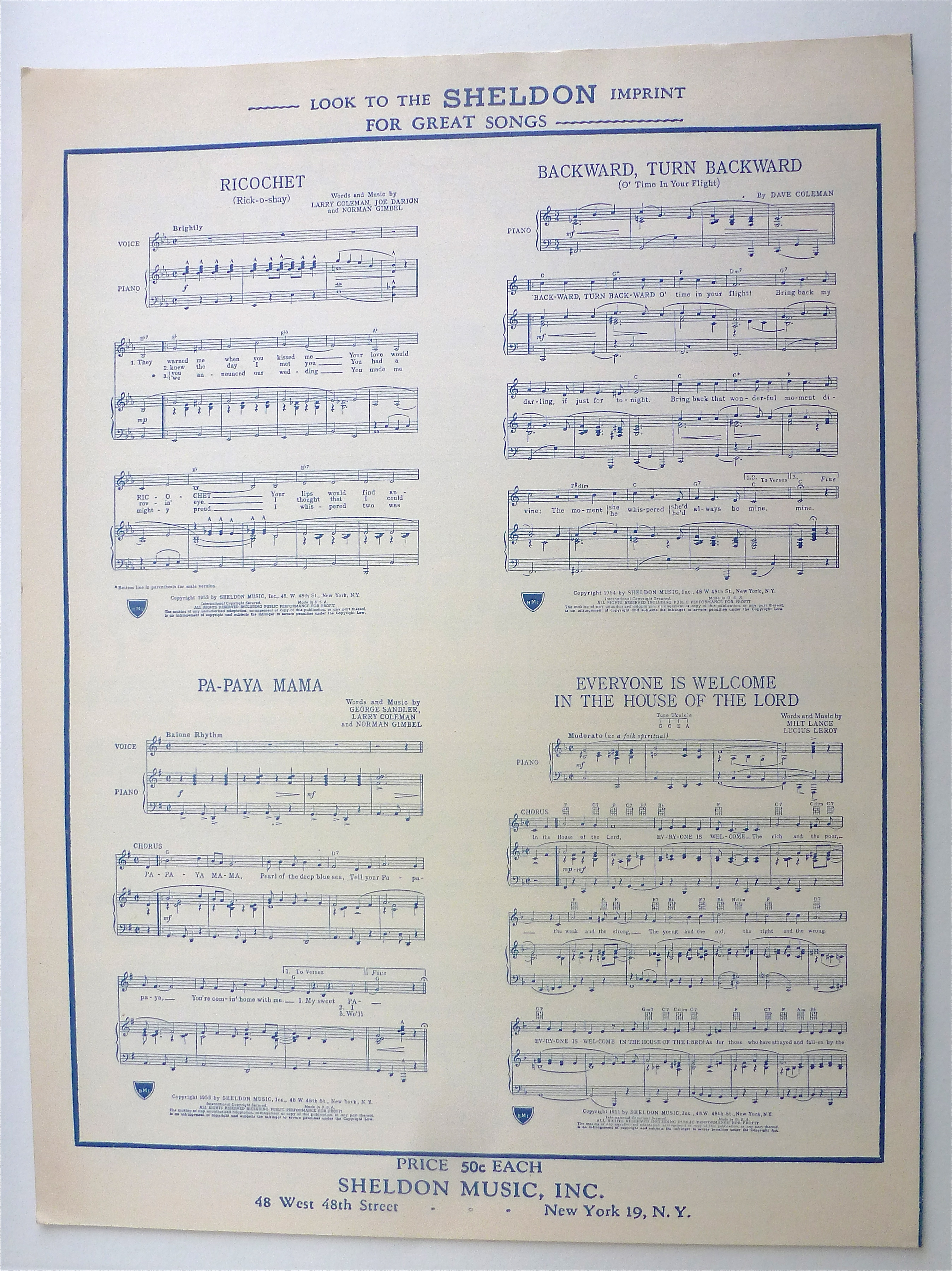 Sheet Music For 1956 Young Love