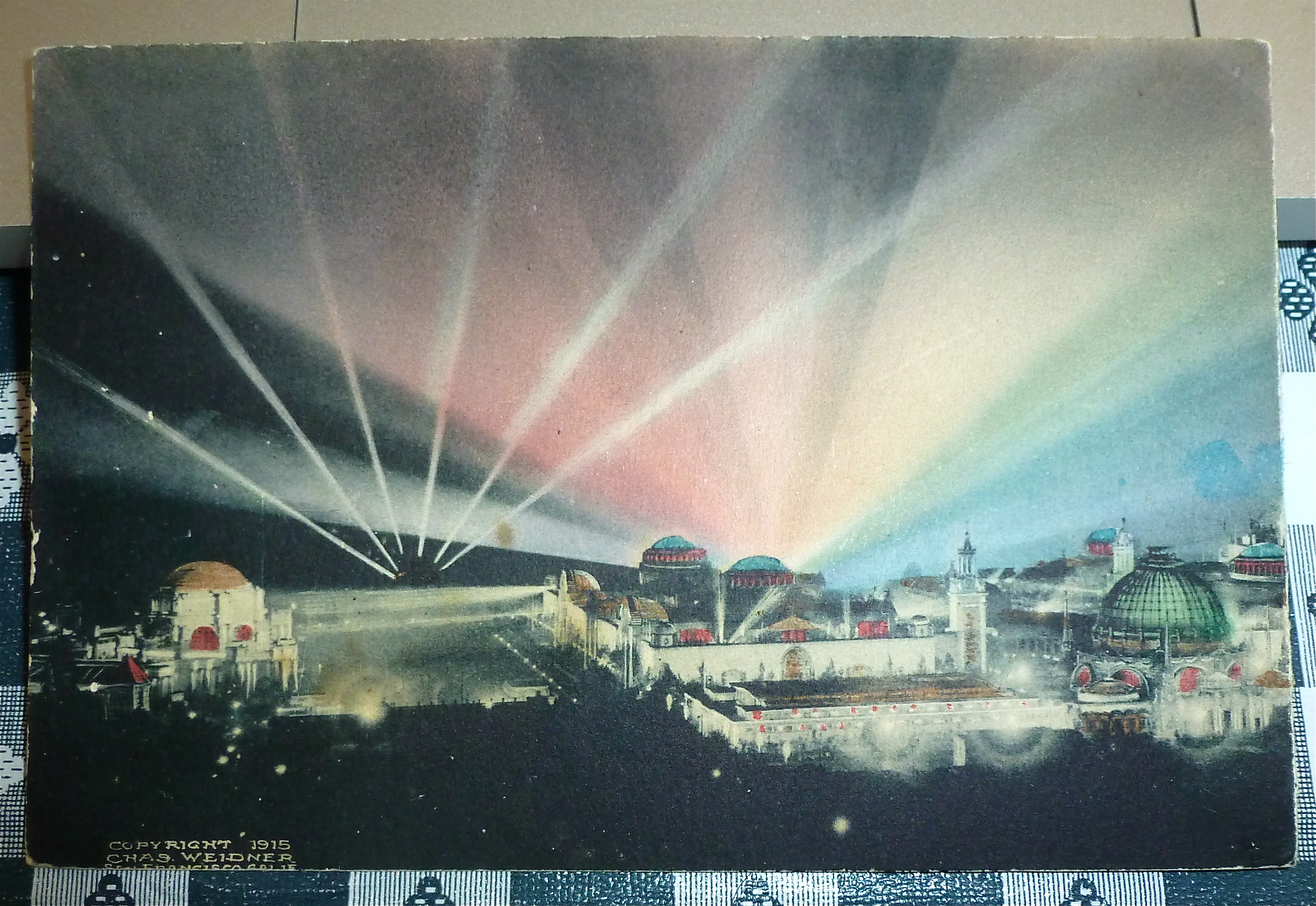 1915 Panama-Pacific Exposition Postcard-Night Lights