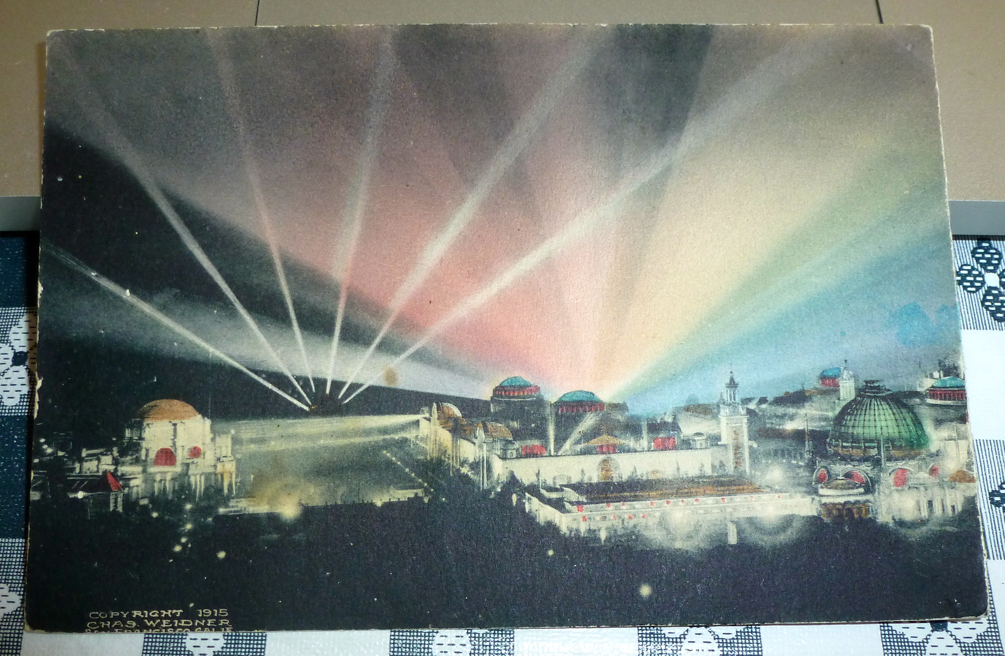 1915 Panama-Pacific Exposition Postcard-Night Lights