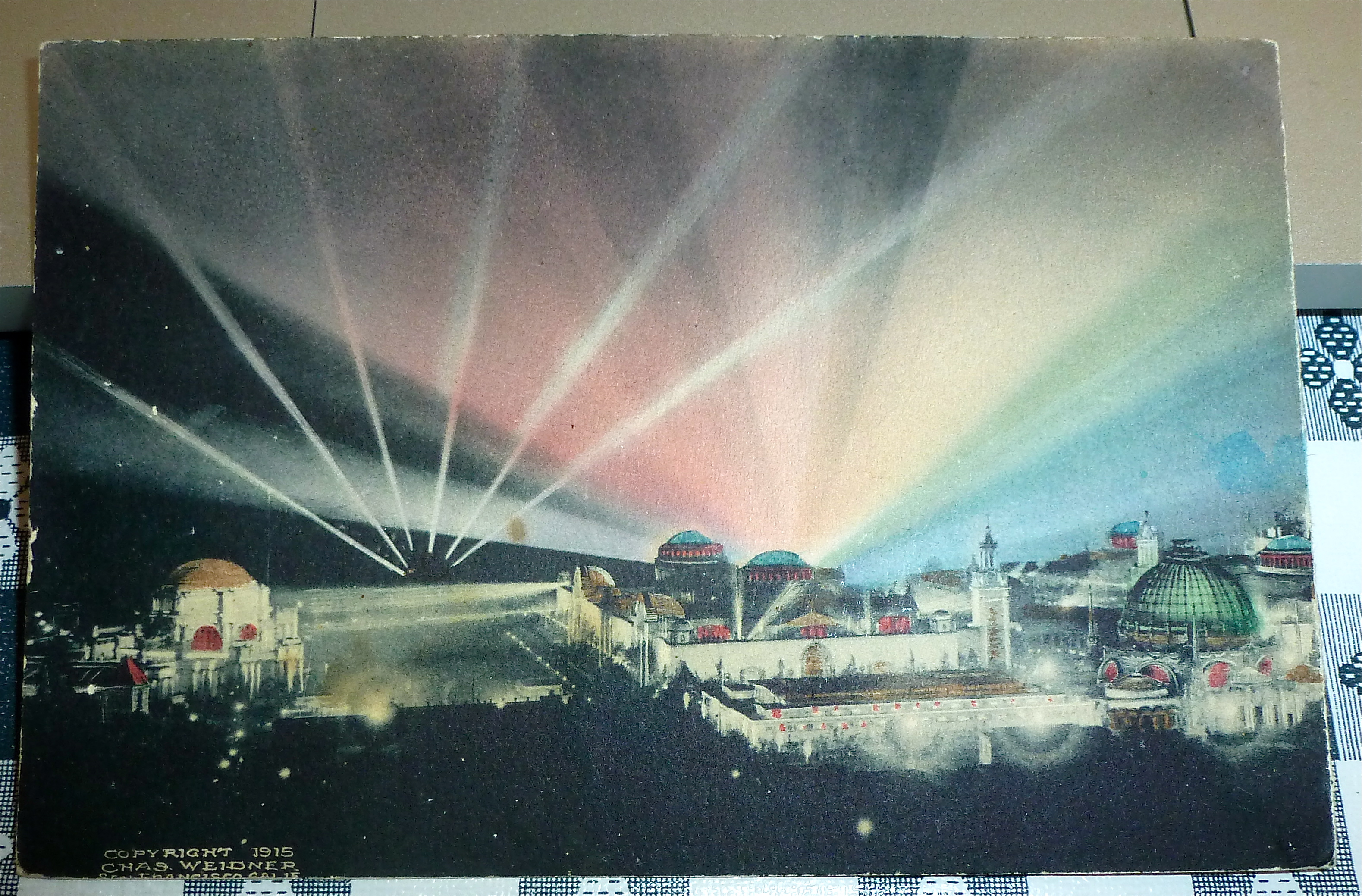 1915 Panama-Pacific Exposition Postcard-Night Lights