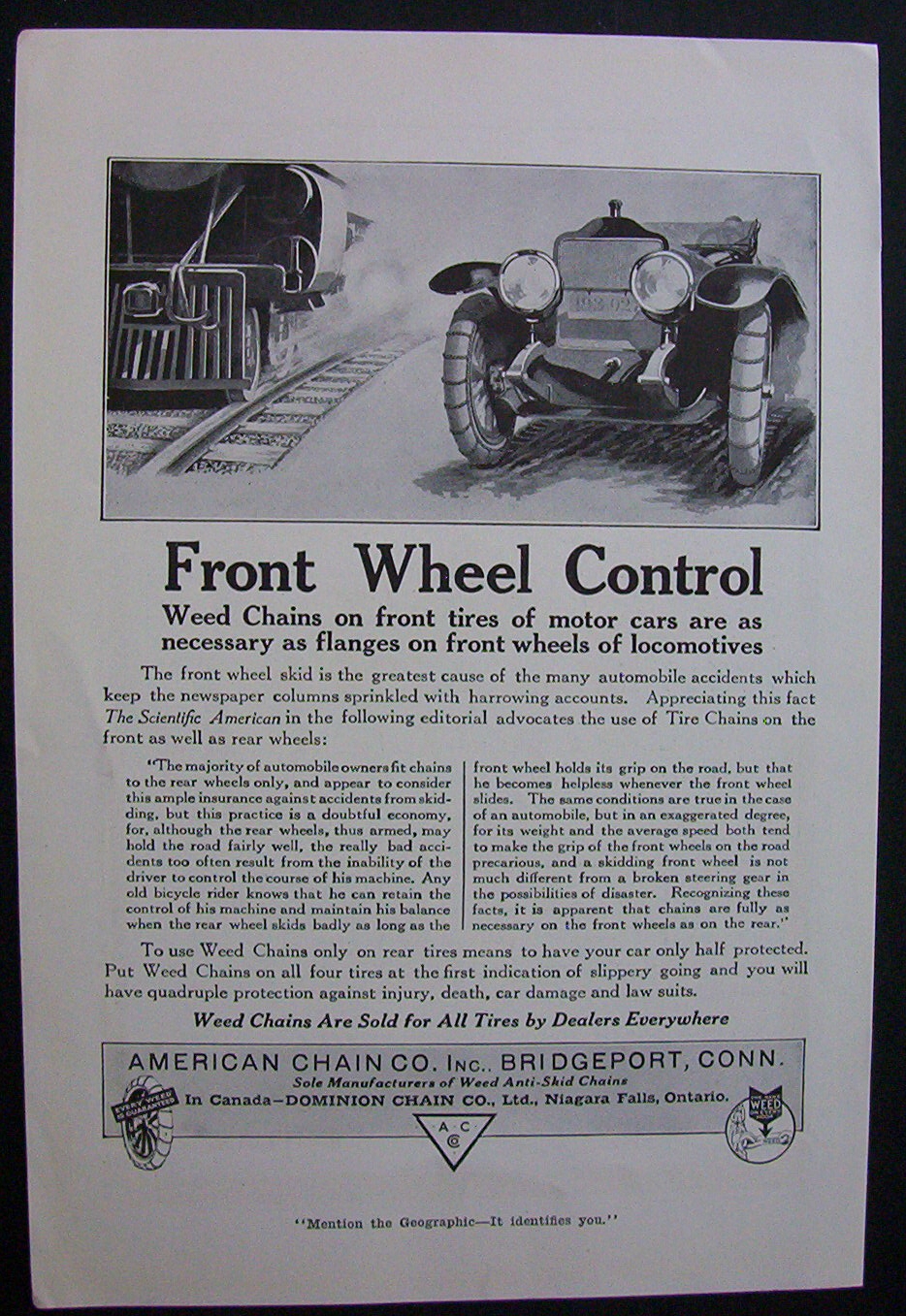 1916 Dual  Ad: Quaker Oats & American Chain Co.