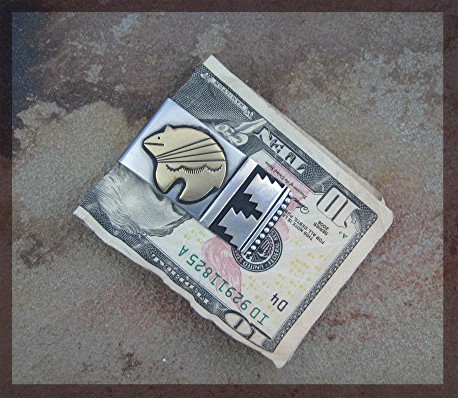 Signed Sterling Silver and Gold Money Clip Pendant