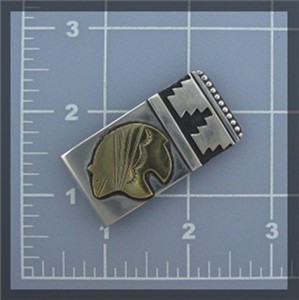Signed Sterling Silver and Gold Money Clip Pendant