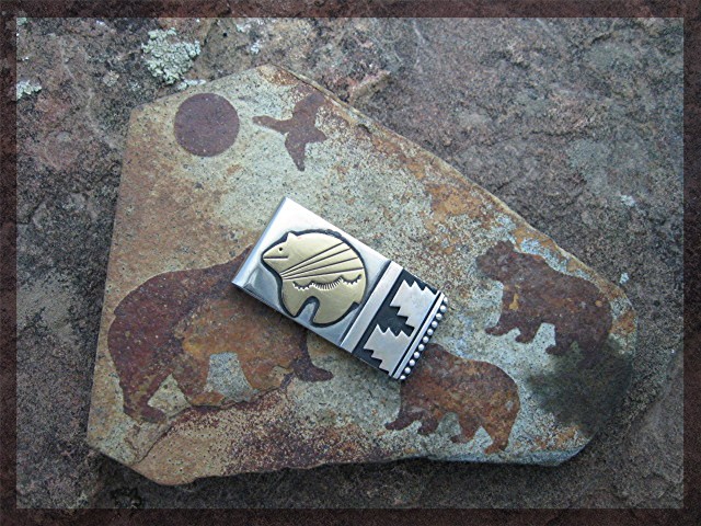 Signed Sterling Silver and Gold Money Clip Pendant