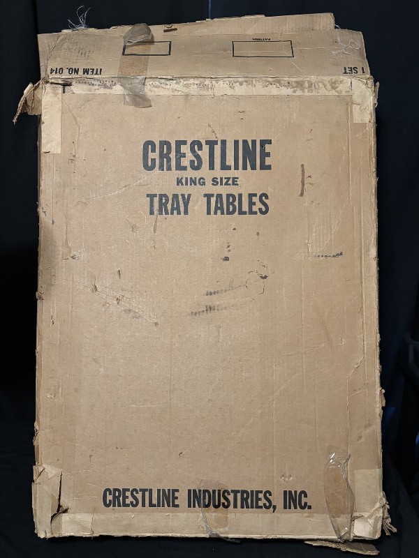 Vintage MCM Crestline Toleware Tray Table Set