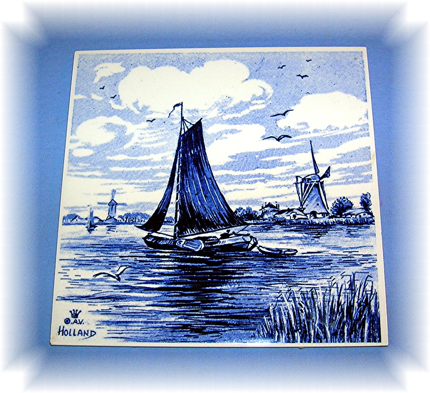 Dutch Delft Handpainted Wall Tile 5 3/4 x 5 7/8