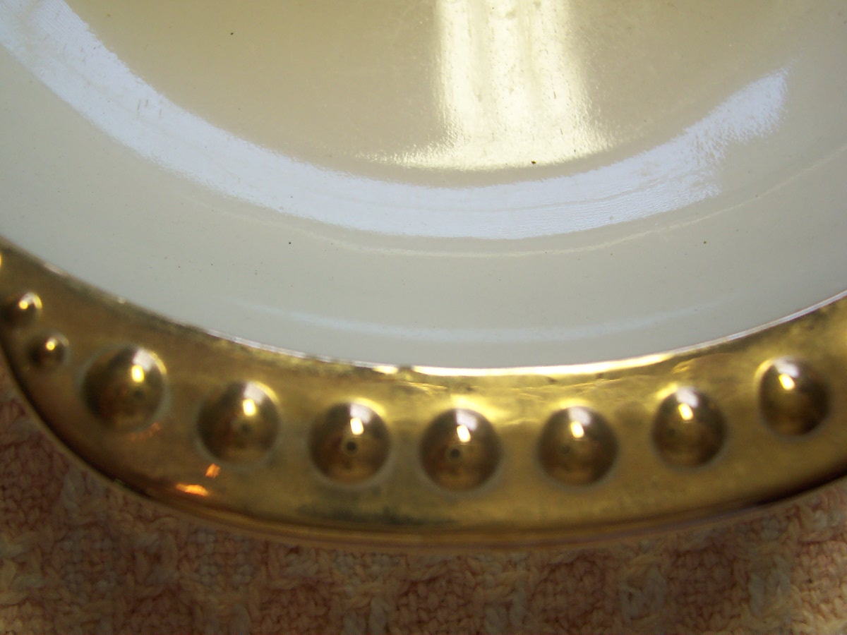 Fire King Divided Dish white with gold trim