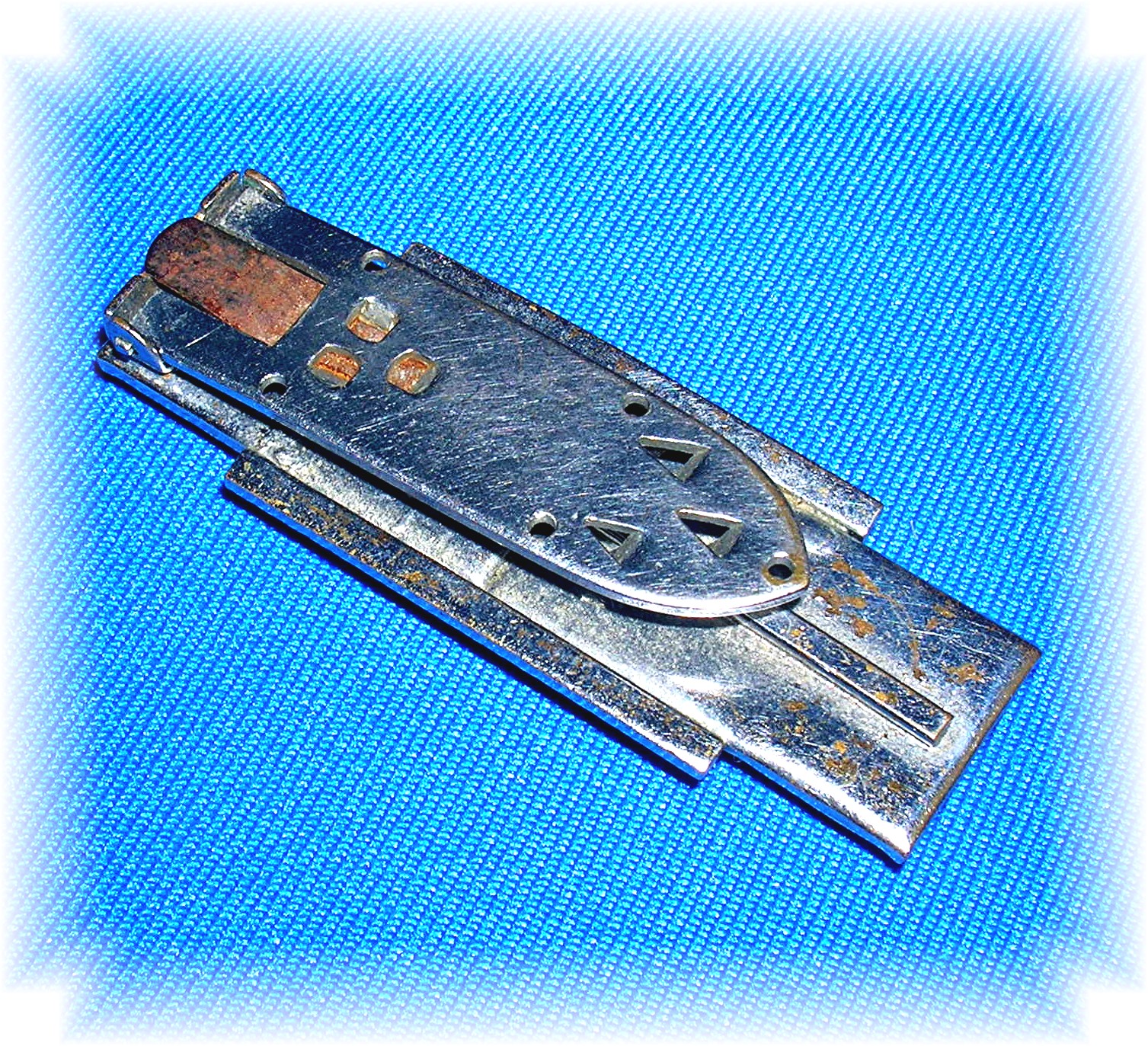 Dress Clip French Red Glass Silvertone Art Deco