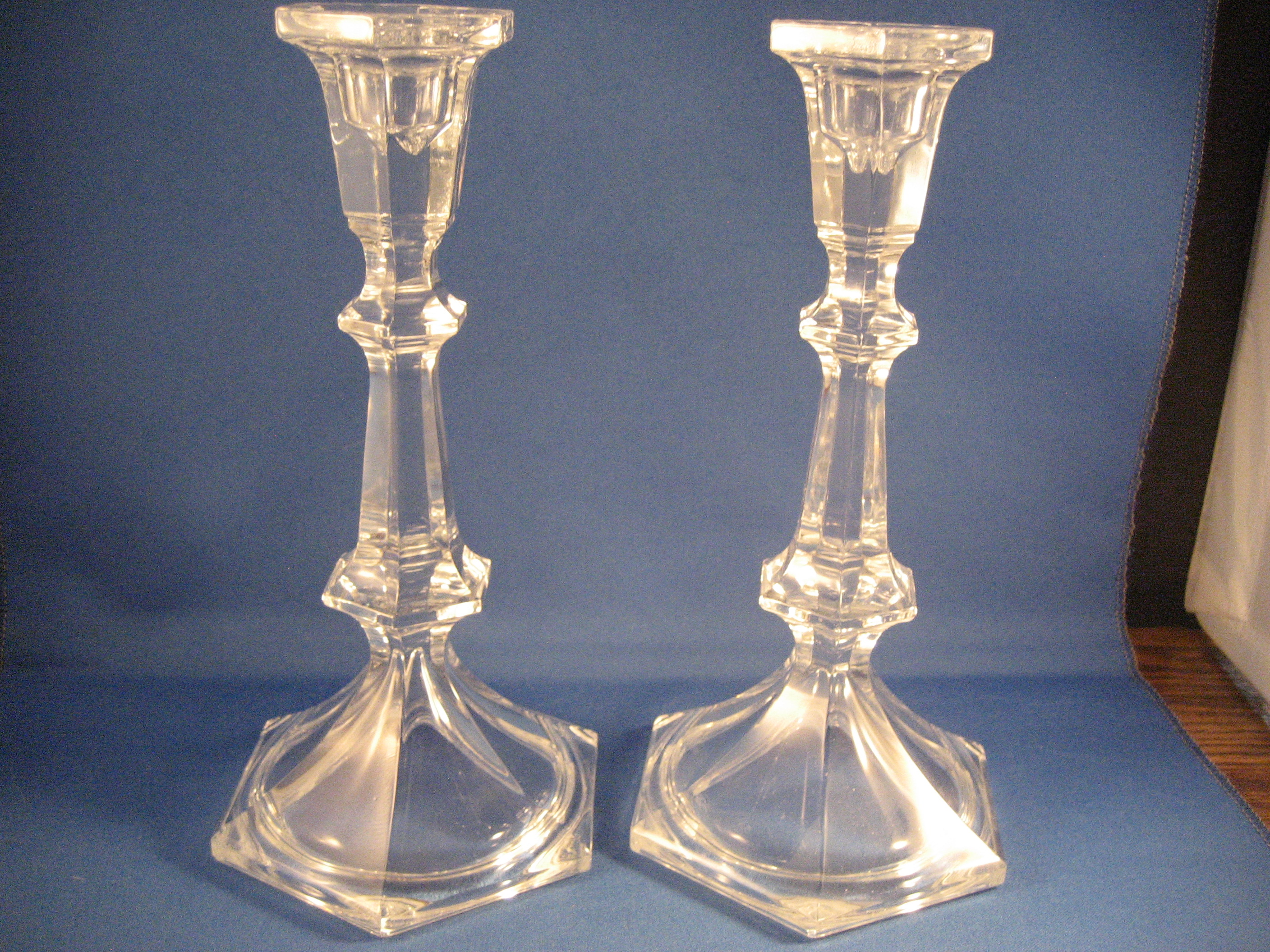 Clear Glass Candlesticks