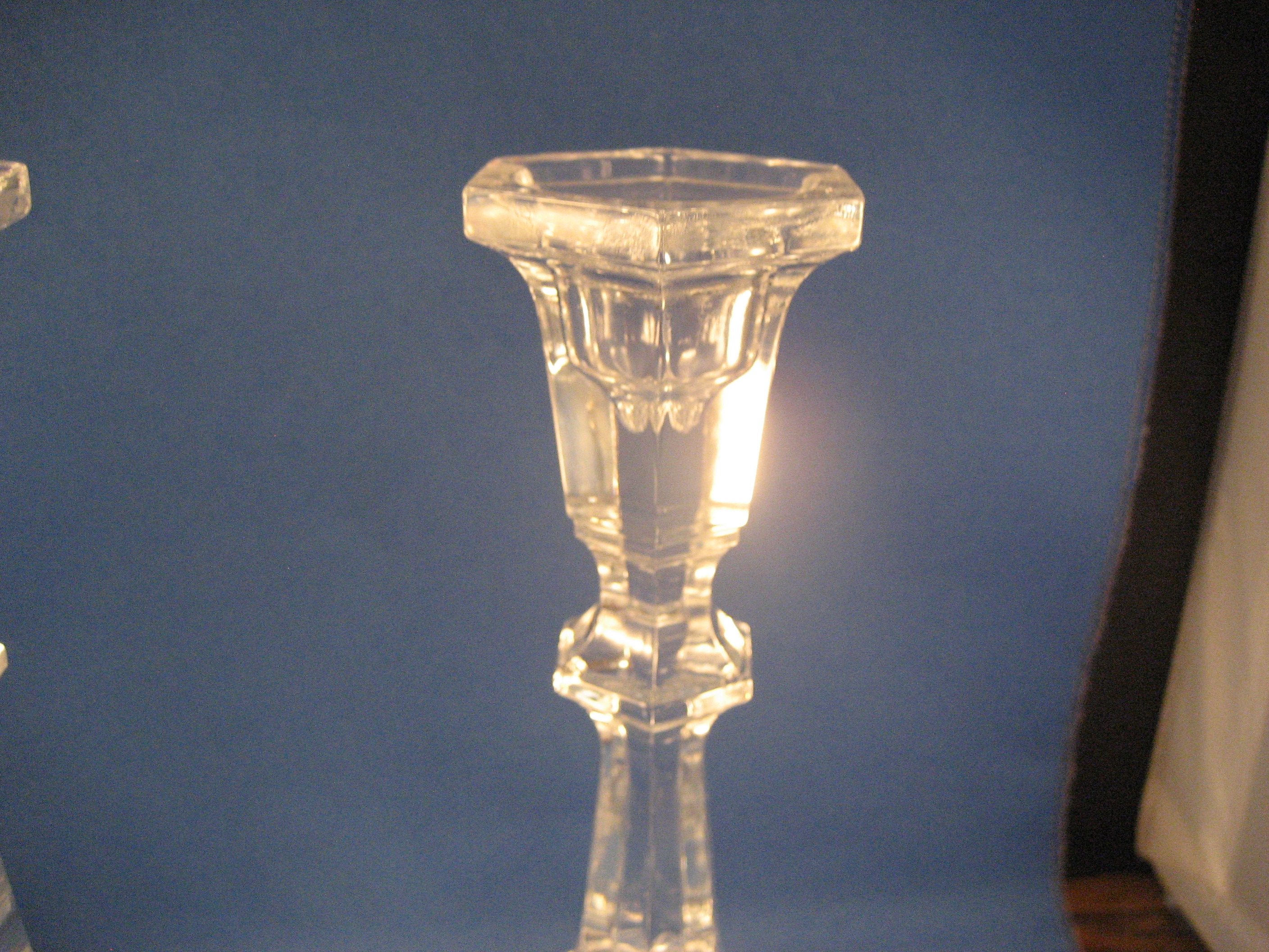 Clear Glass Candlesticks