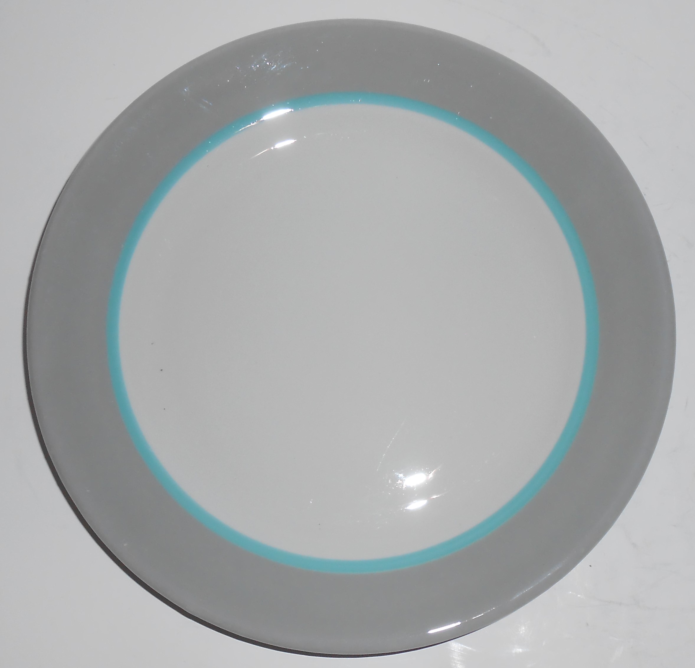 Shenango China Restaurant Ware Grey w/Blue Band Salad