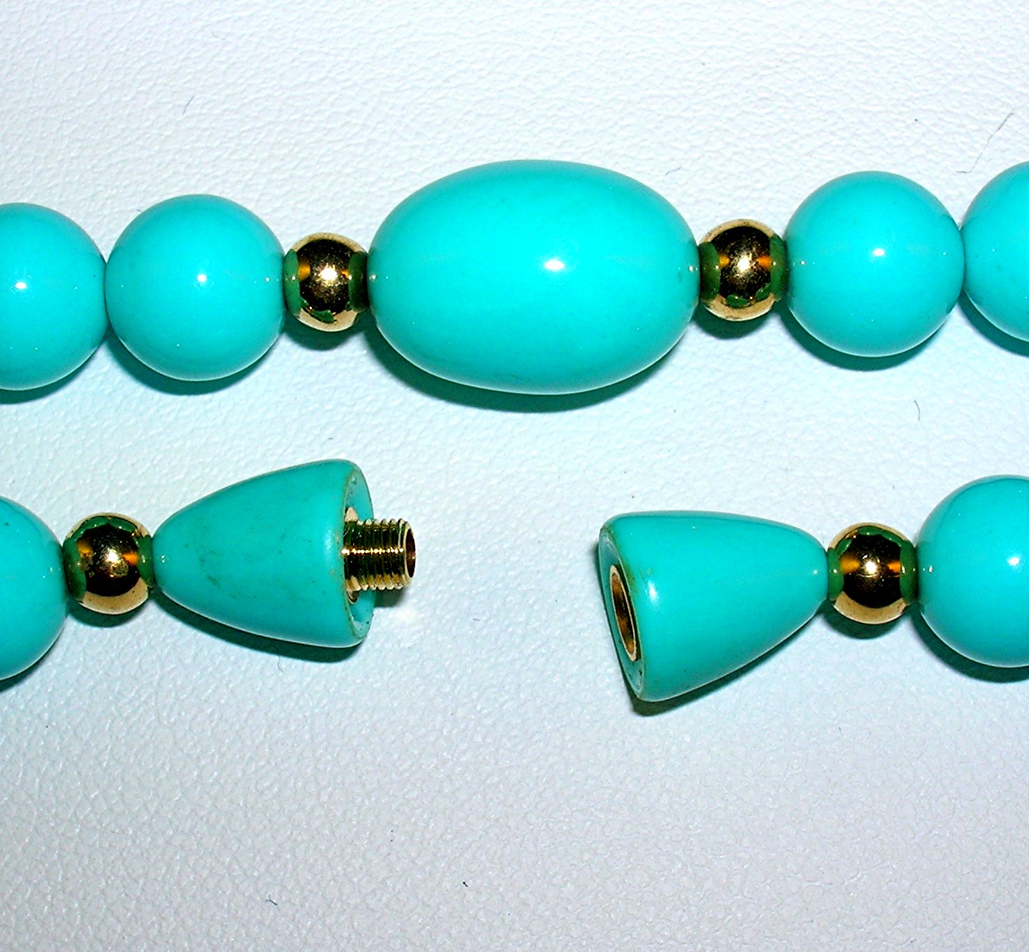 Vintage Turquoise Gold and Glass  Necklace