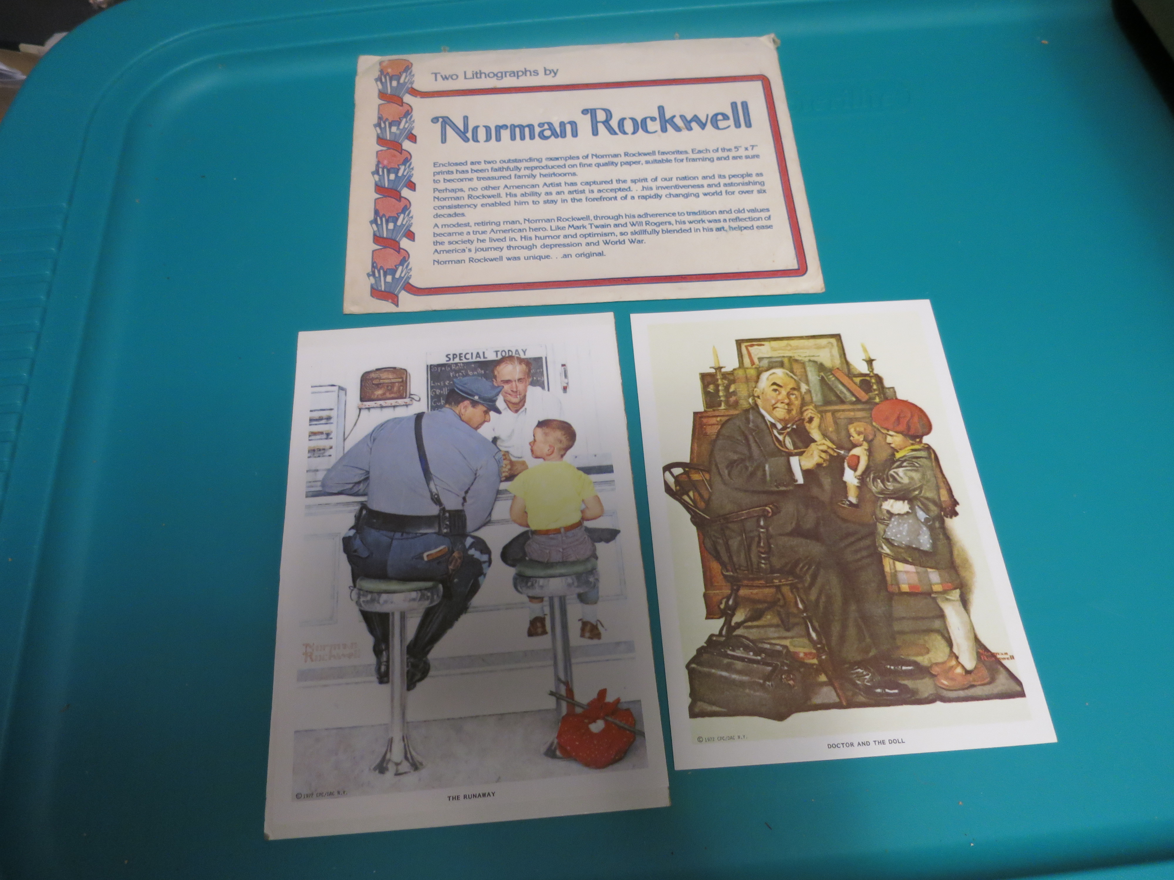 Norman Rockwell Pair Lithograph Prints