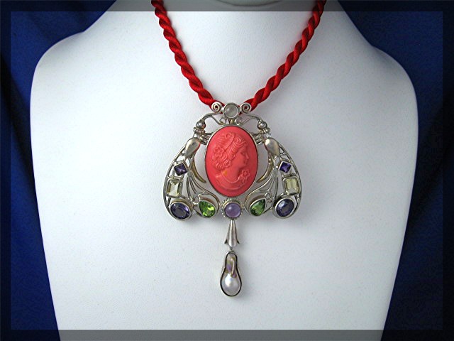 Coral Amethyst peridot Citrine Pearl Sterling Silver Pi