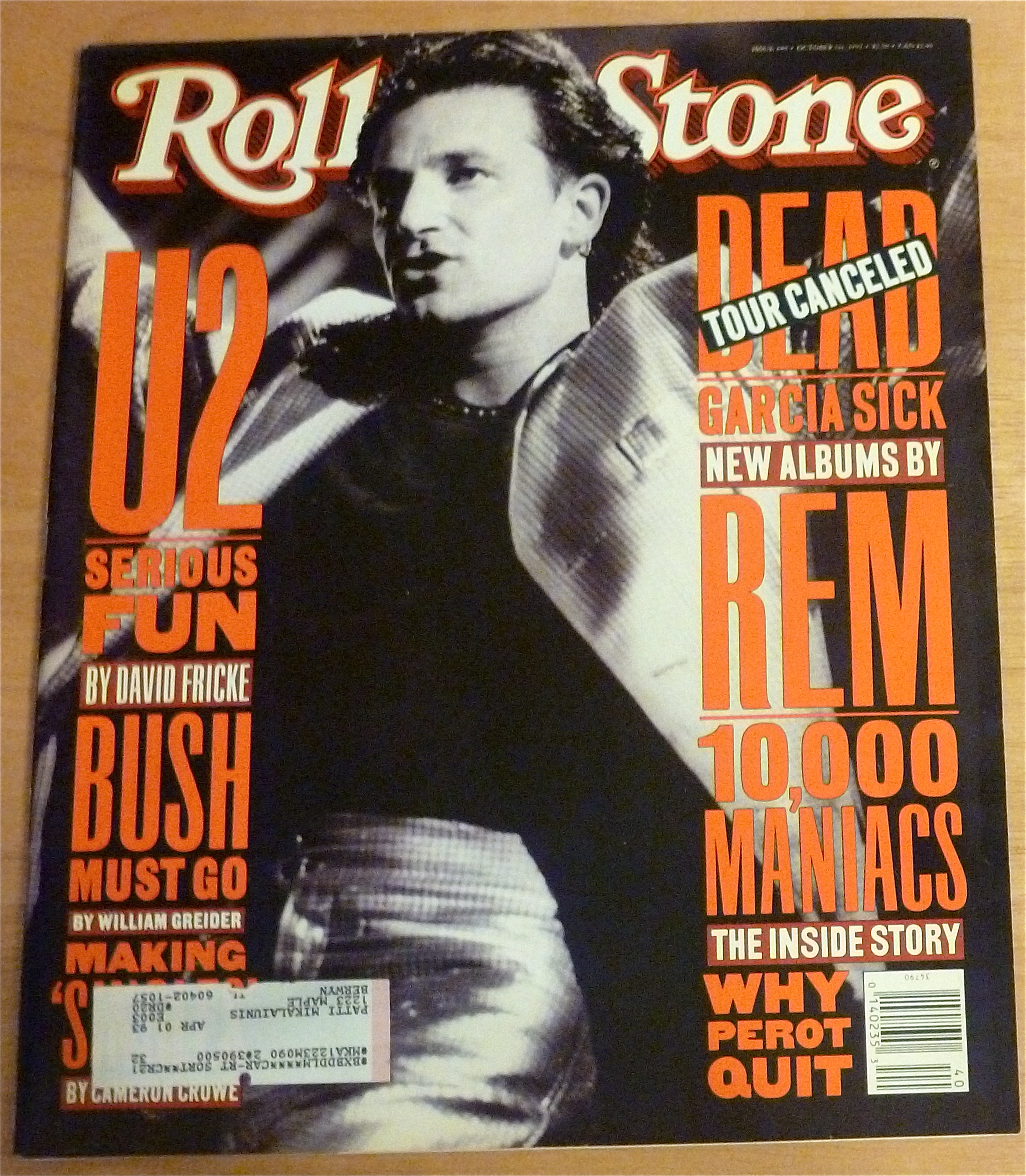 Rolling Stone-October 1, 1992-U2: Serious Fun