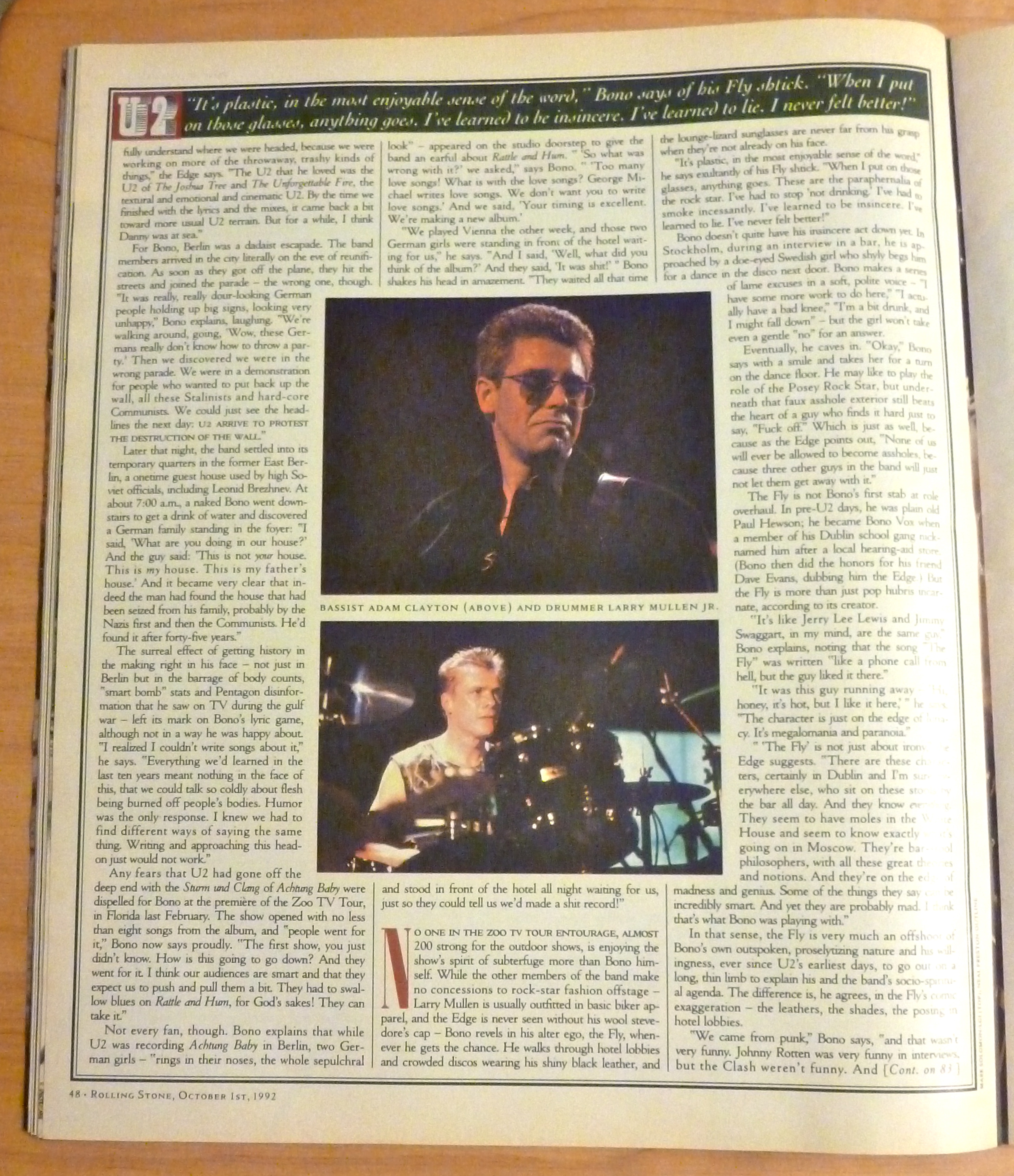 Rolling Stone-October 1, 1992-U2: Serious Fun