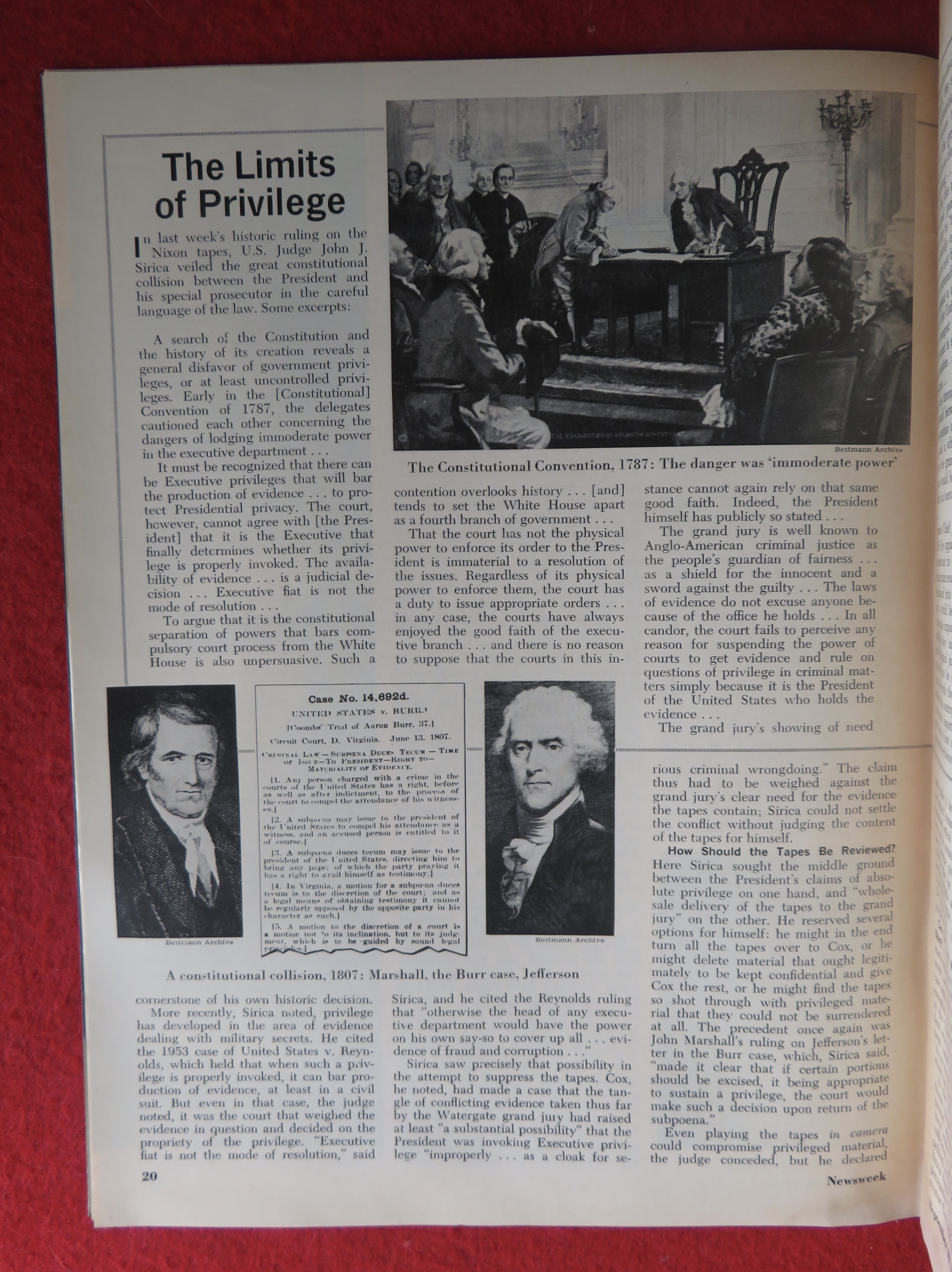 Newsweek Magazine September 10, 1973 Judge Sirica