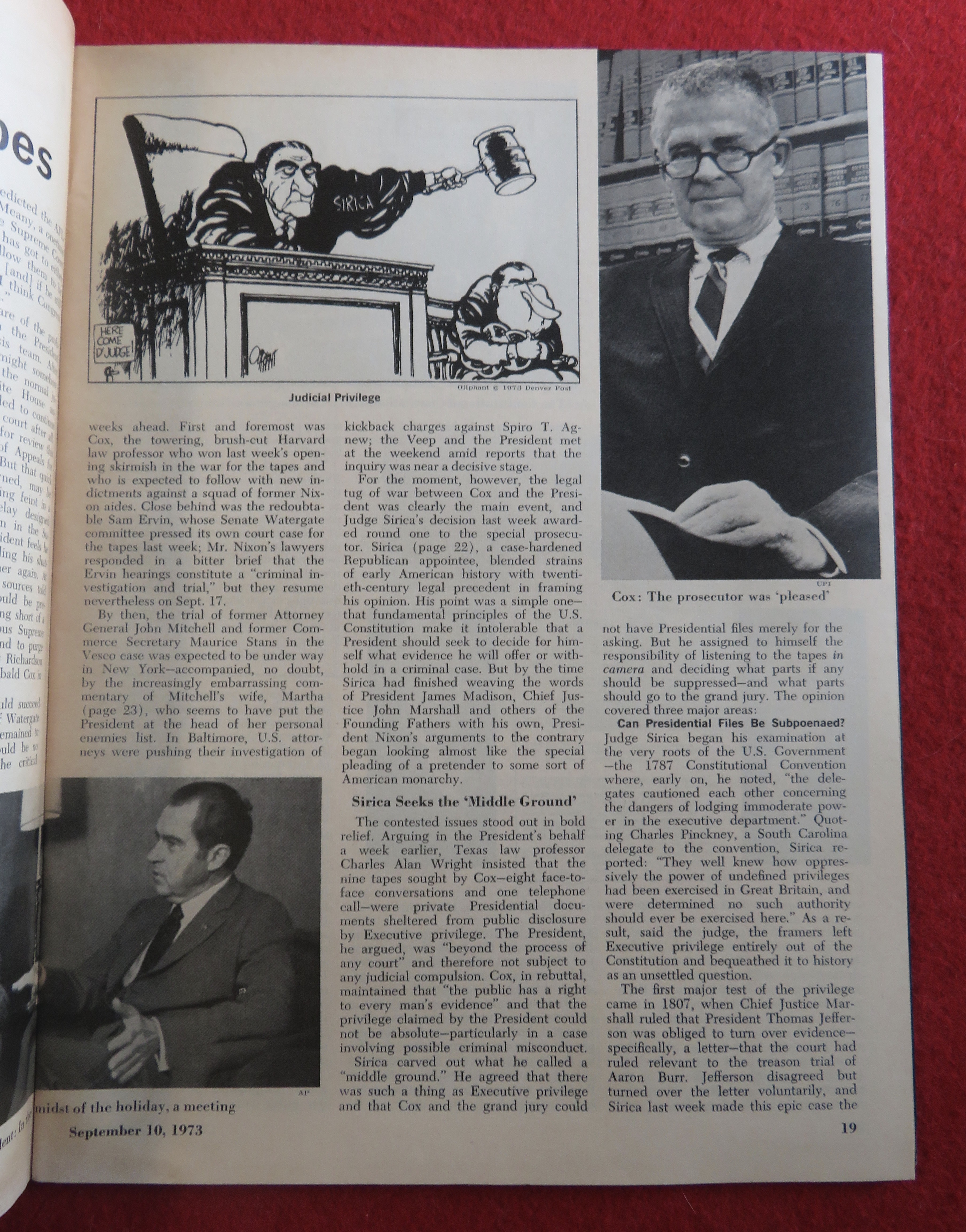 Newsweek Magazine September 10, 1973 Judge Sirica